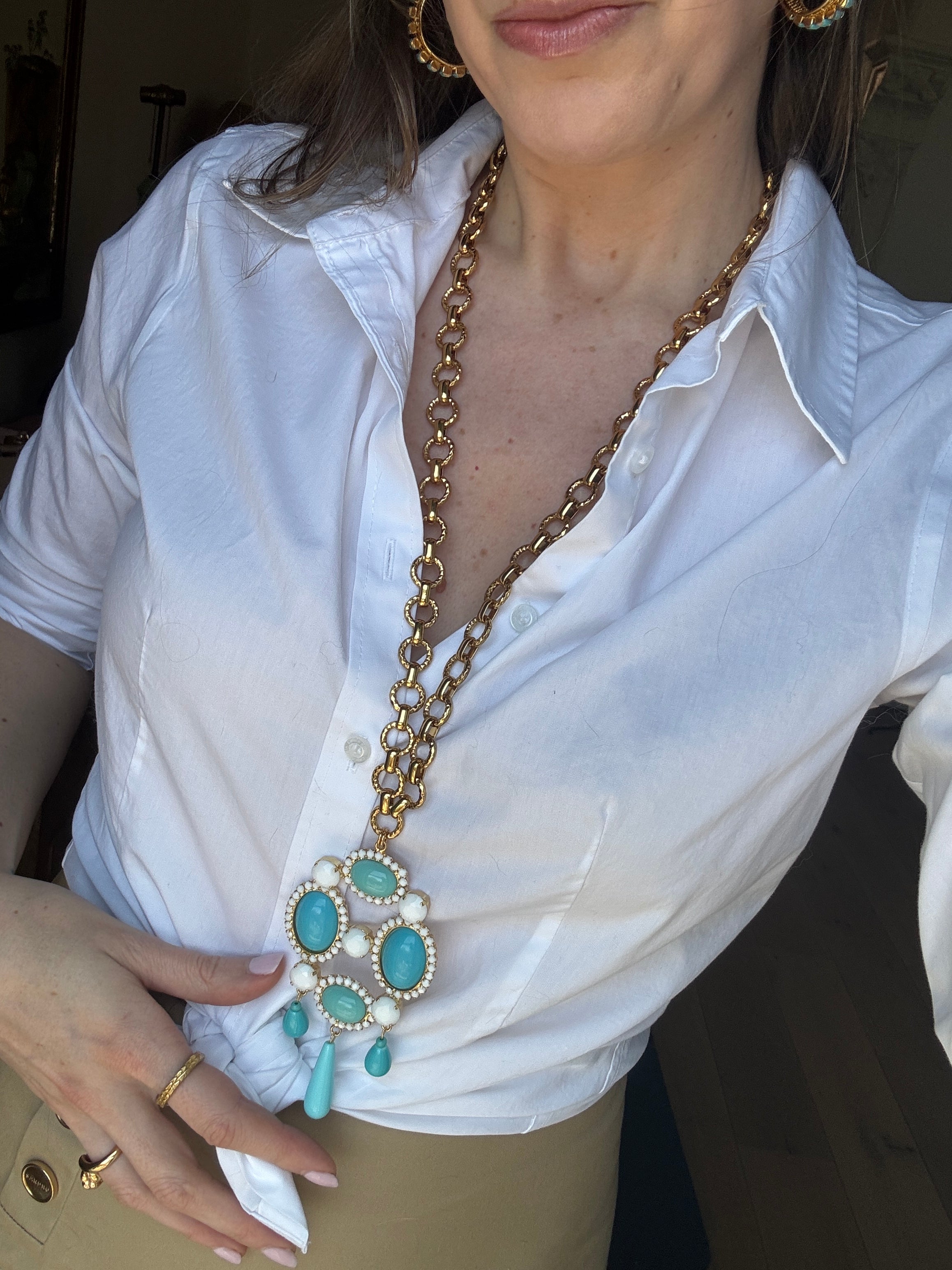 Gloria Turquoise Pendant Necklace