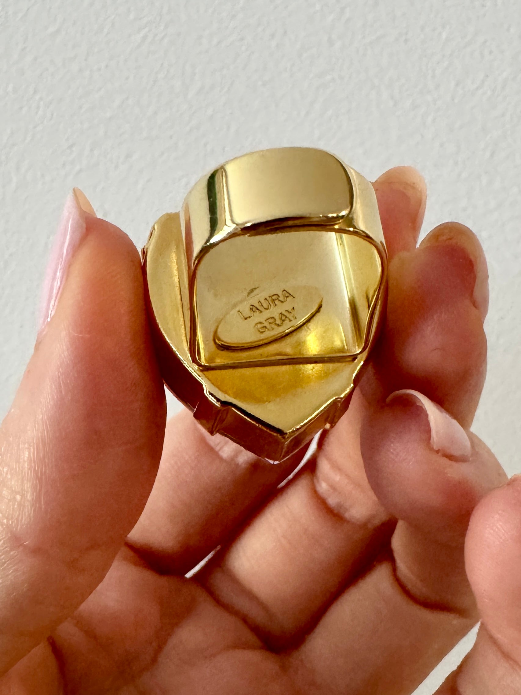Huge Crystal Heart Ring Four Colors