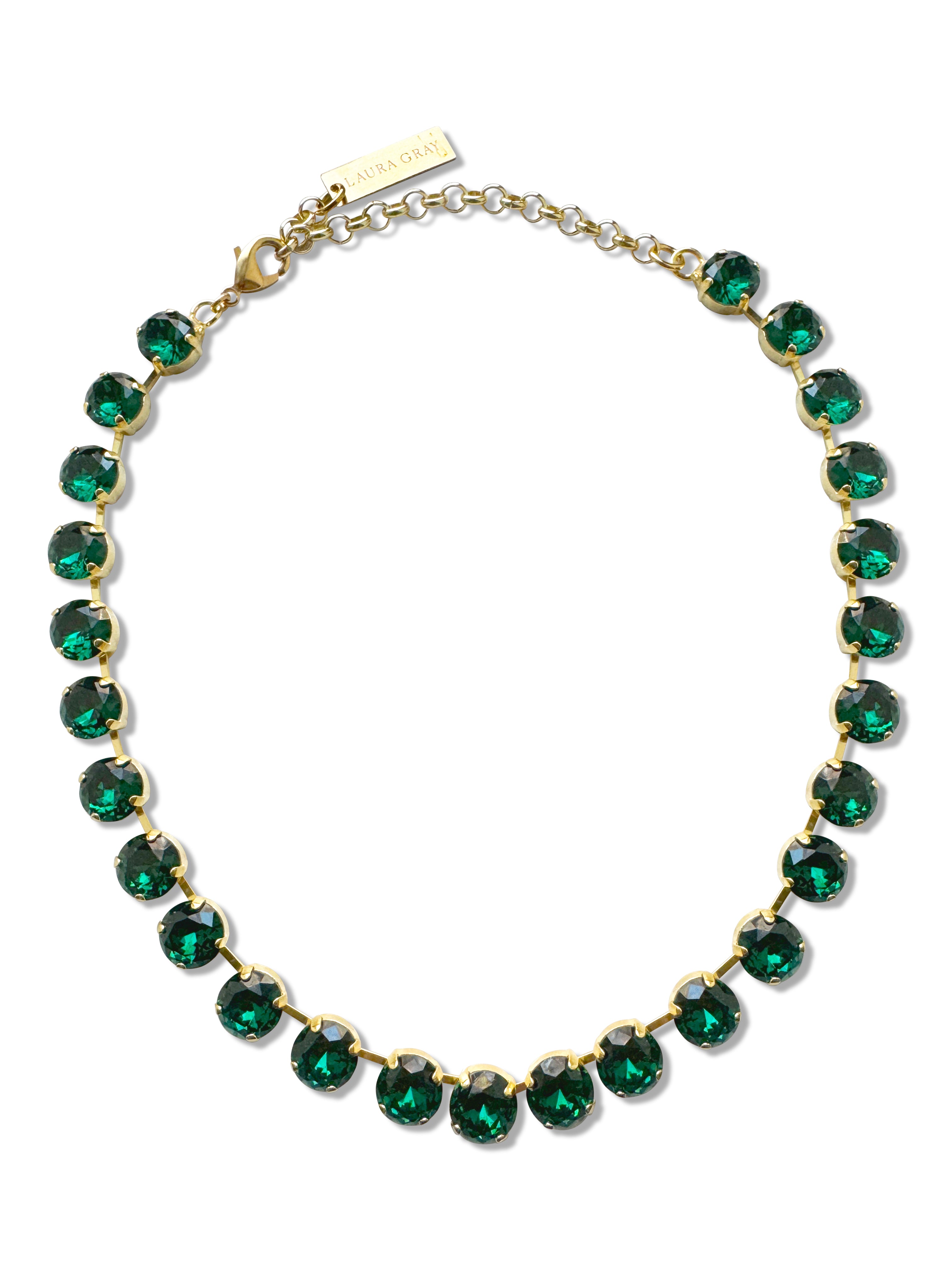 Daphne Emerald Green Crystal Riviera Necklace