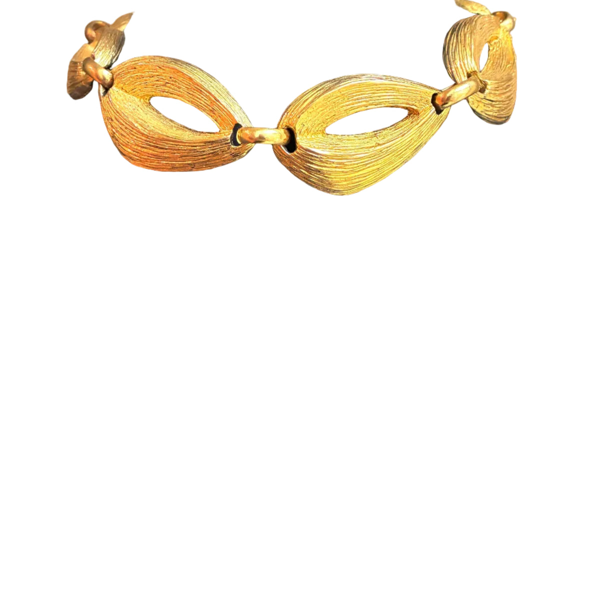 Vintage French Gilt Resin Link Statement Necklace