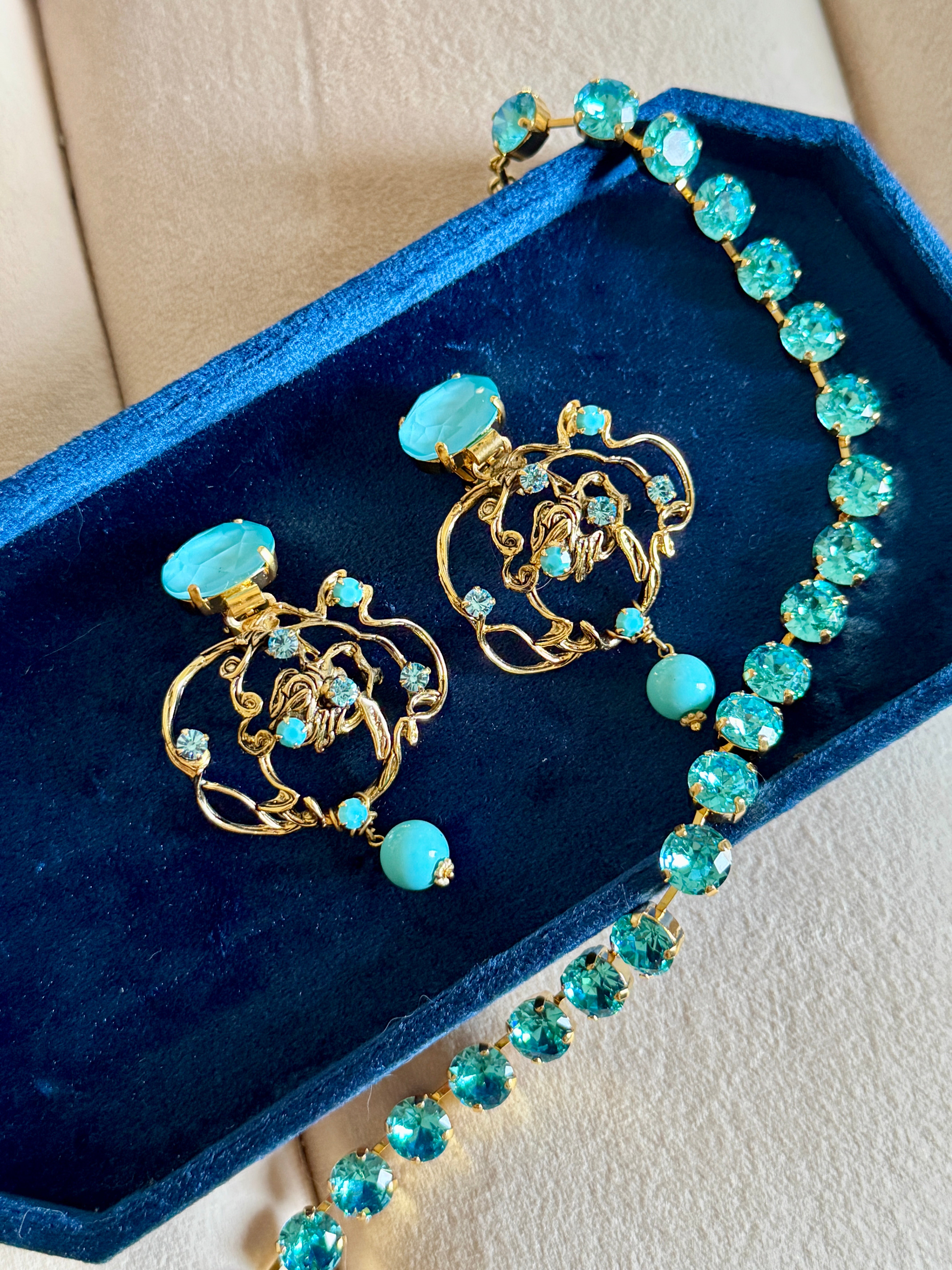 Briar Blue Crystal Earrings