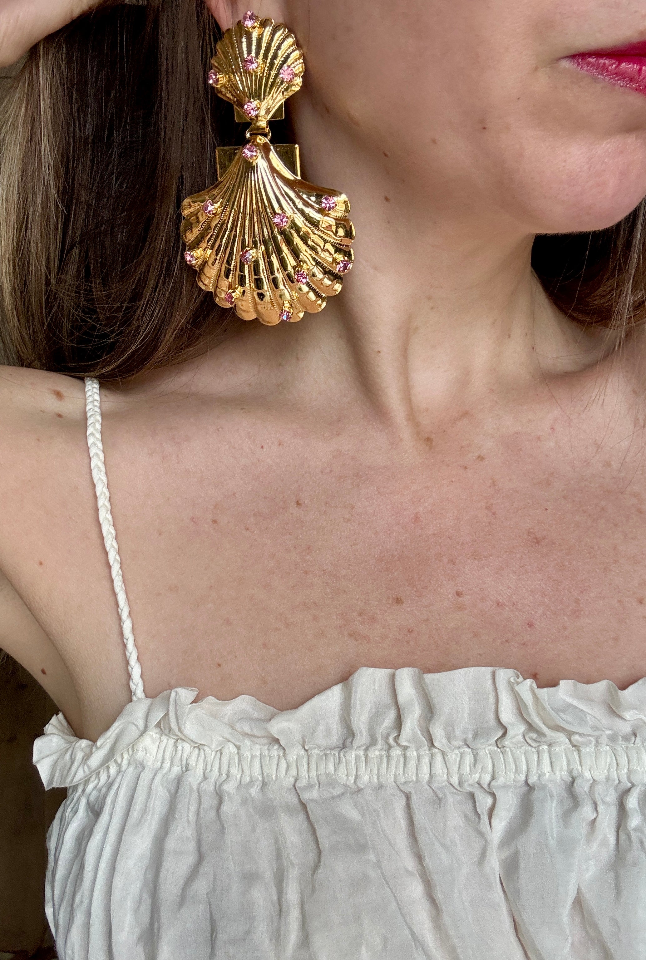 Gigi Pink Shell Earrings