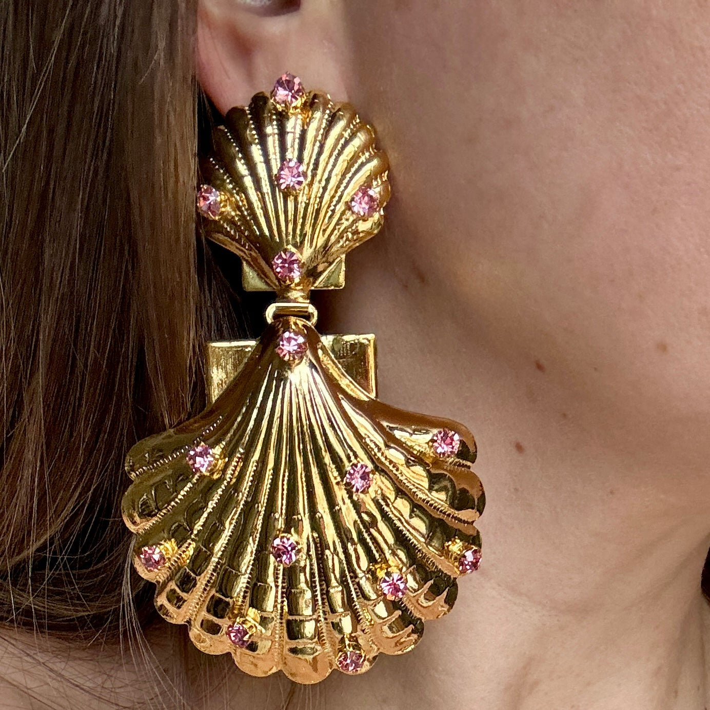 Gigi Pink Shell Earrings