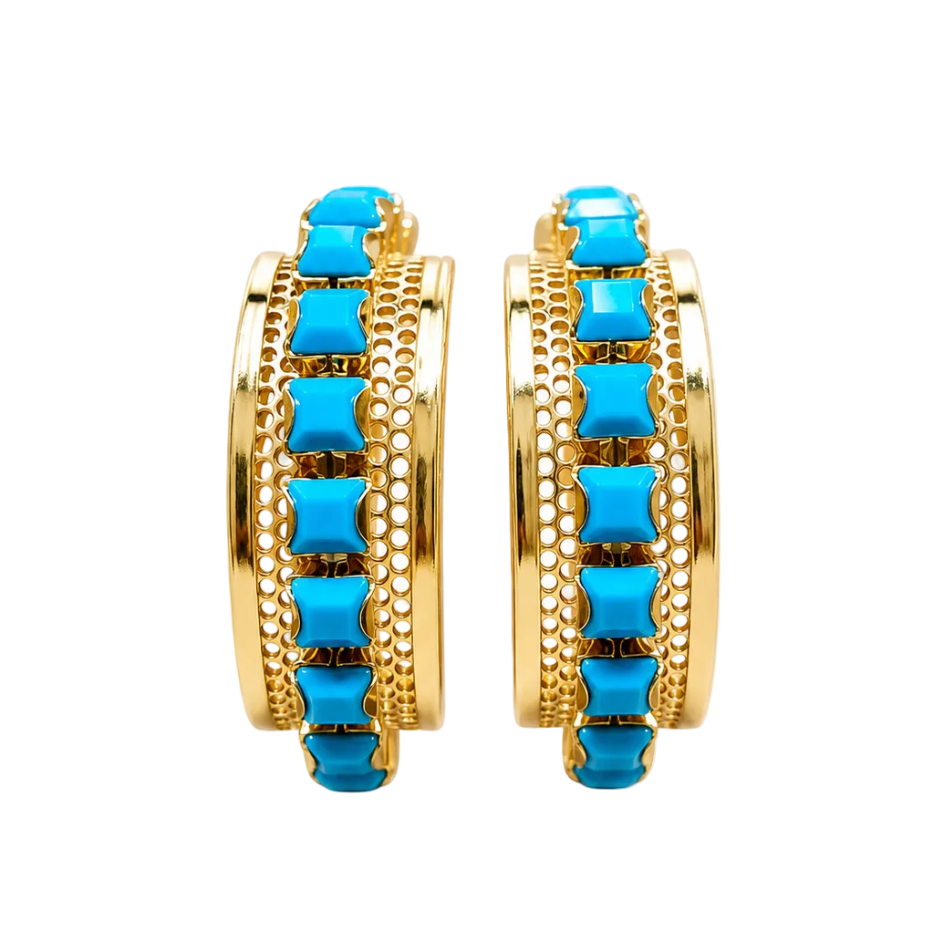 Kate Turquoise Hoop Earrings
