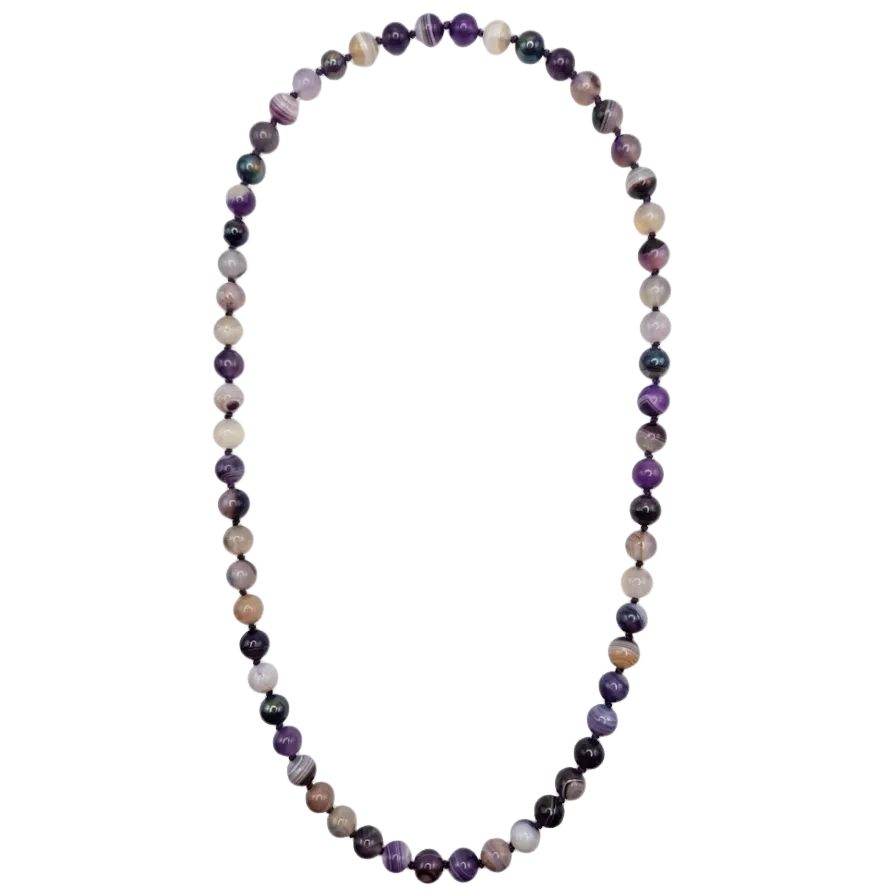 Purple Agate Bead Necklace