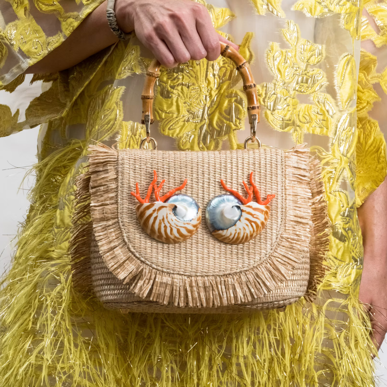 The Lola Raffia Fringe Purse