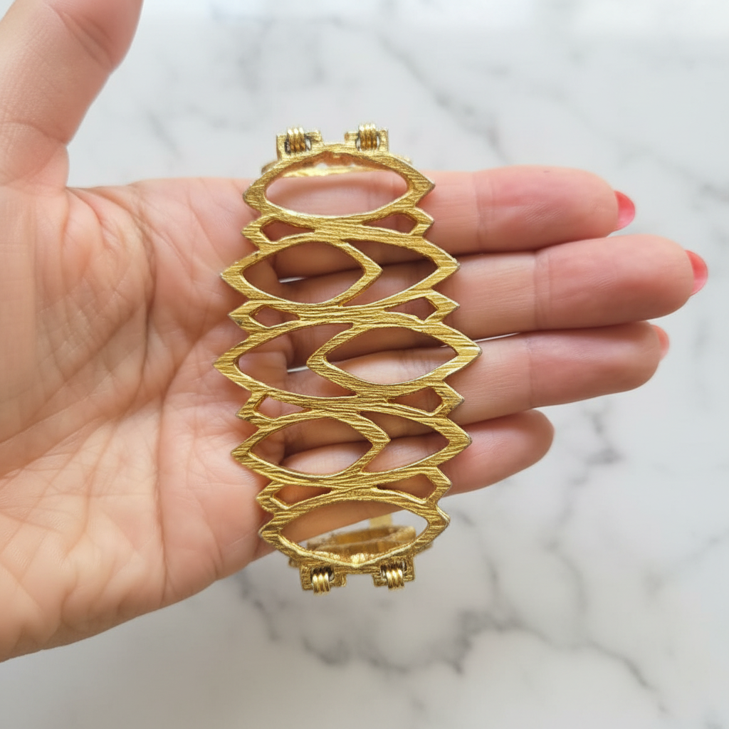 Vintage Brutalist Style Gold Bracelet