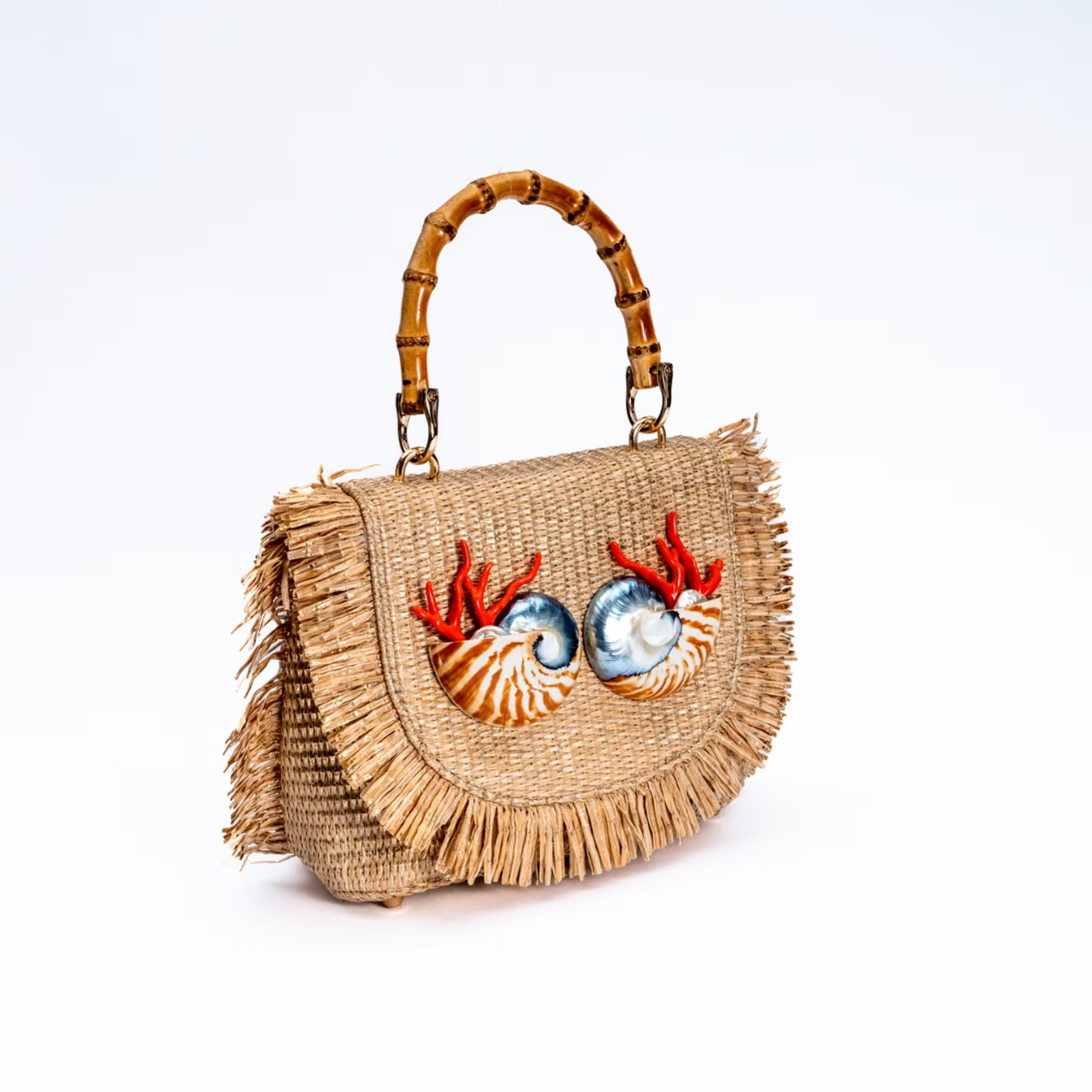 The Lola Raffia Fringe Purse