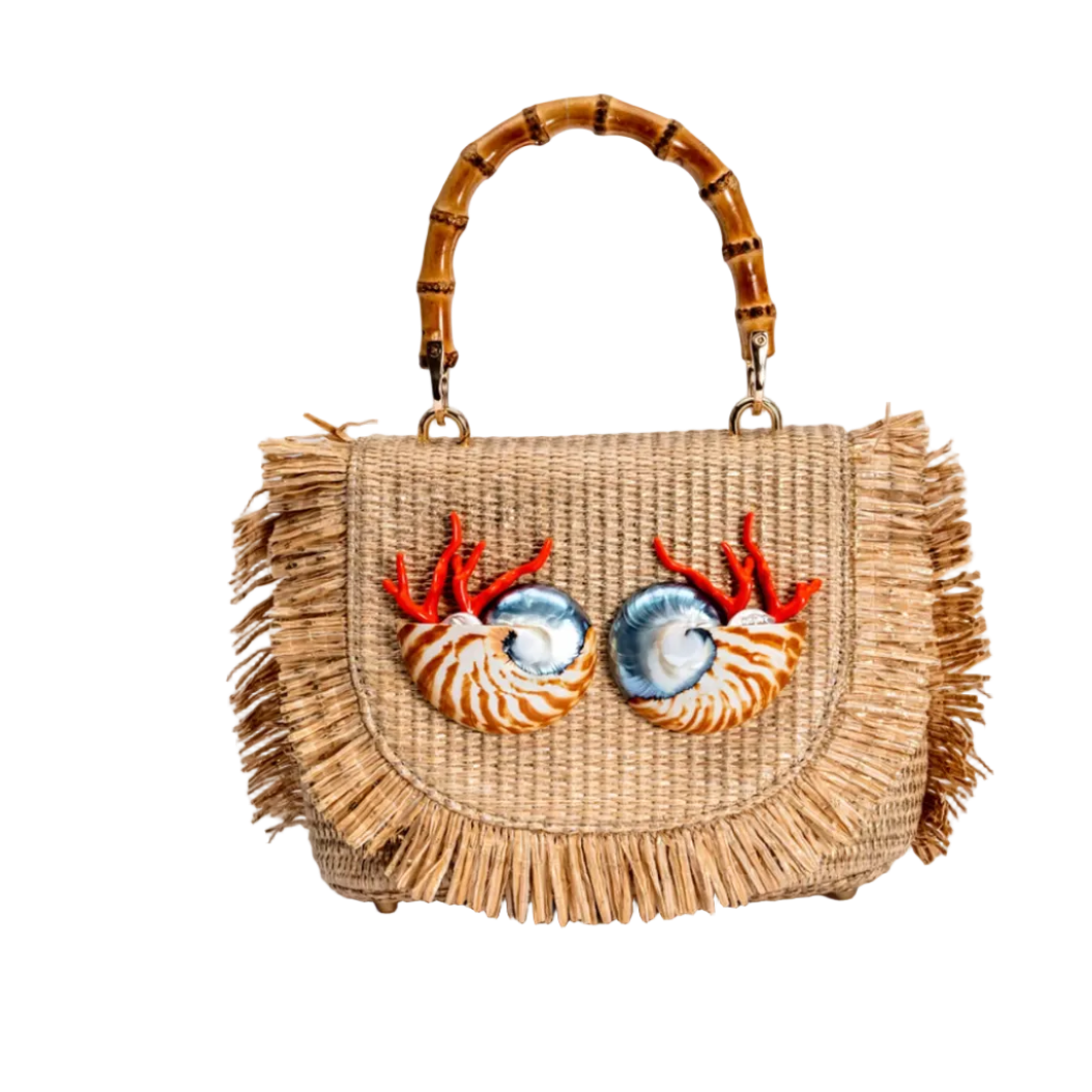 The Lola Raffia Fringe Purse