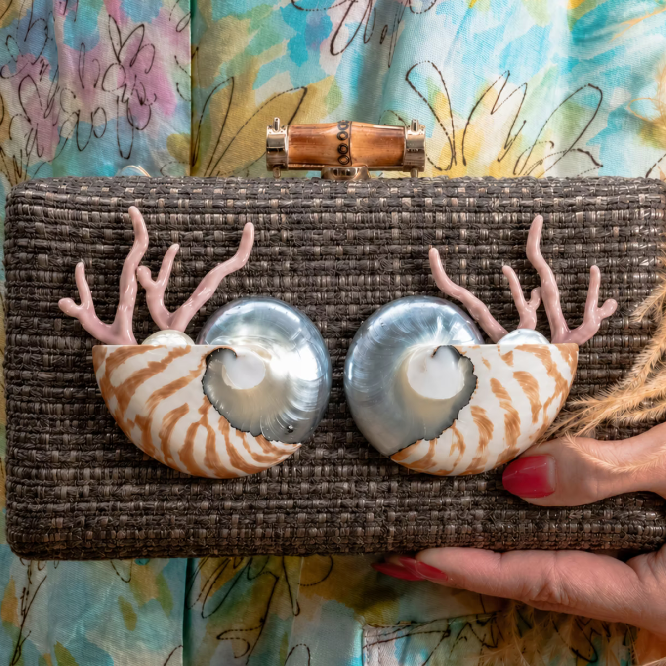 The Fiona Grasscloth Clutch