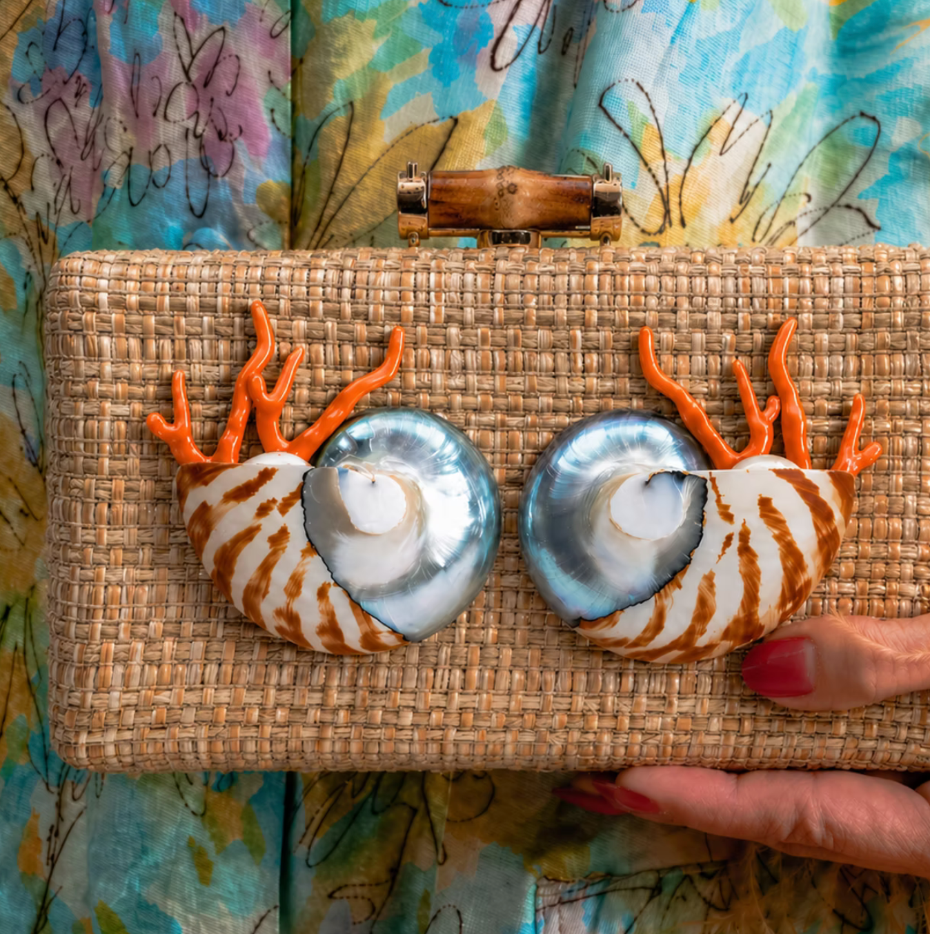The Fiona Grasscloth Clutch