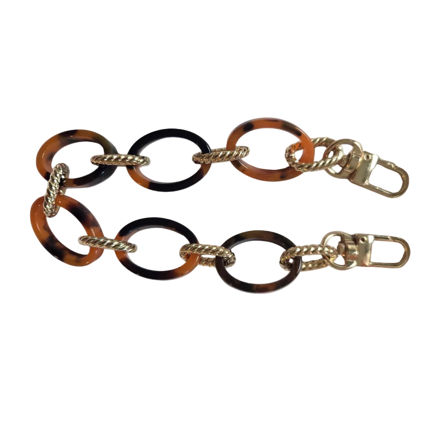 Vintage Tortoiseshell and Gold Chain Link Bracelet
