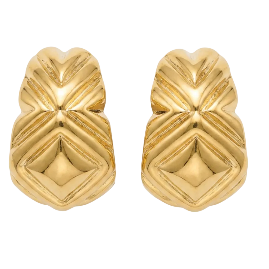 Vintage Signed Replica Made in Italy Gold Hoops
