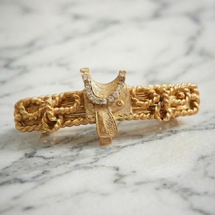 Vintage Golden Saddle Hair Clip
