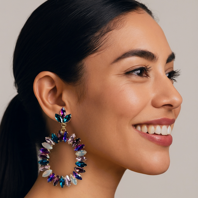 Celest Crystal Hoop Earring