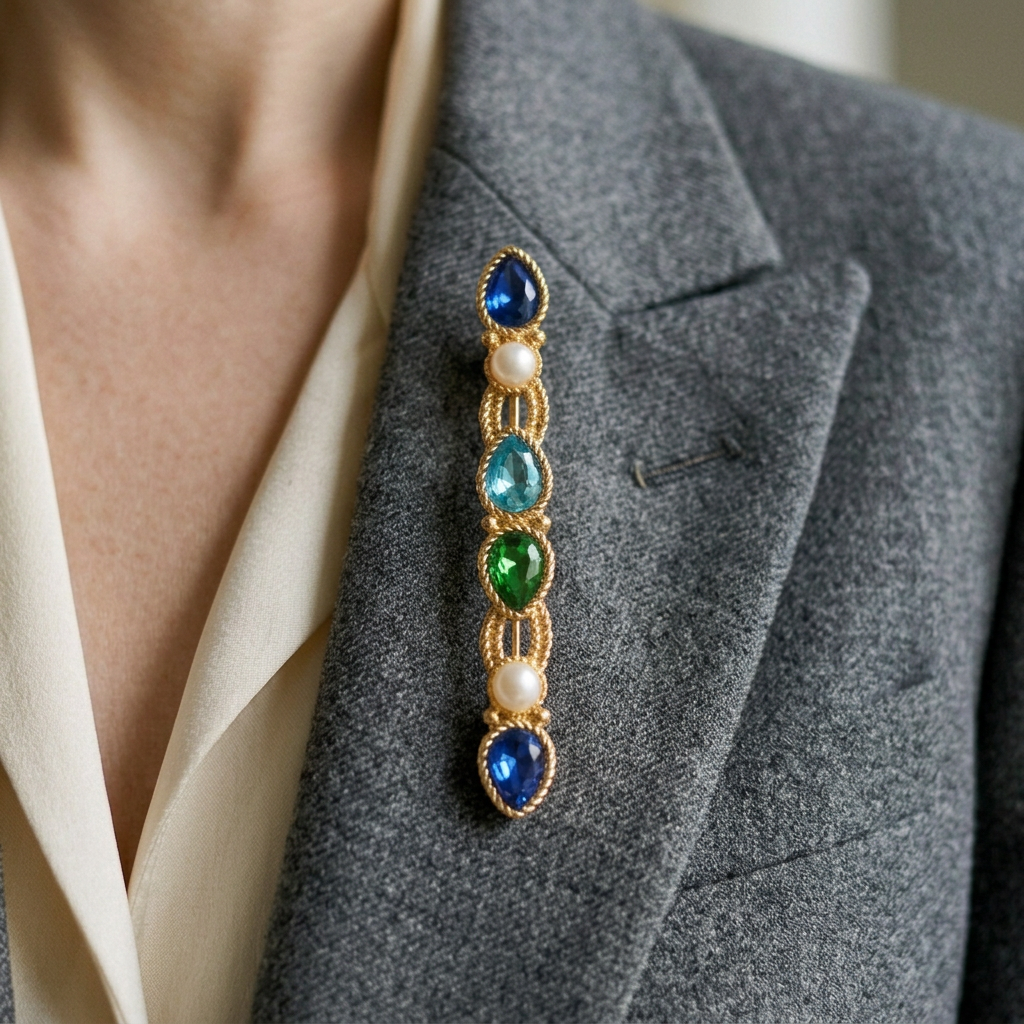 Vintage Monet Teardrop and Pearl Brooch