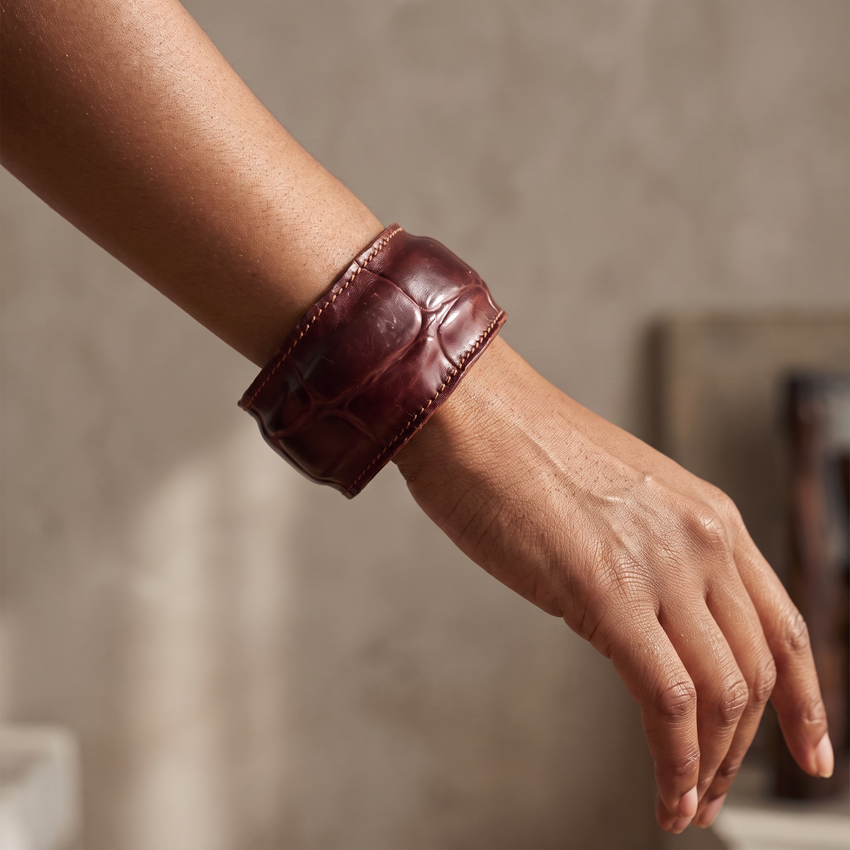 Vintage 80s Banana Republic Genuine Leather Bangle