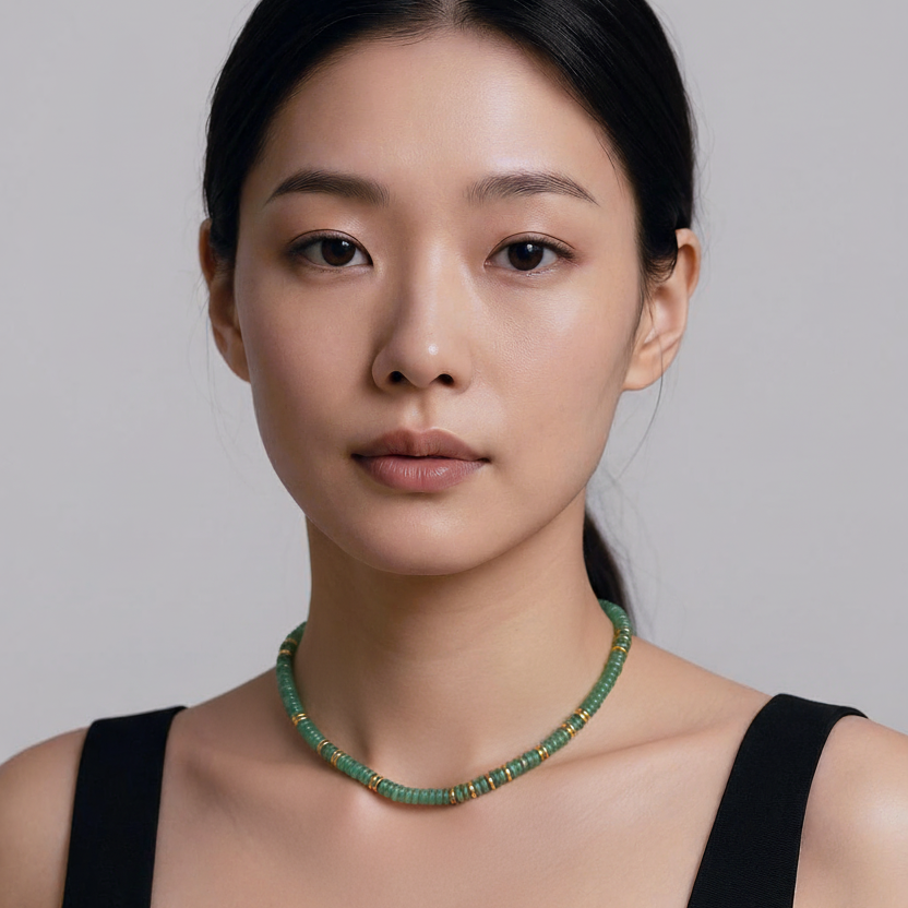French Stone Beaded Necklace