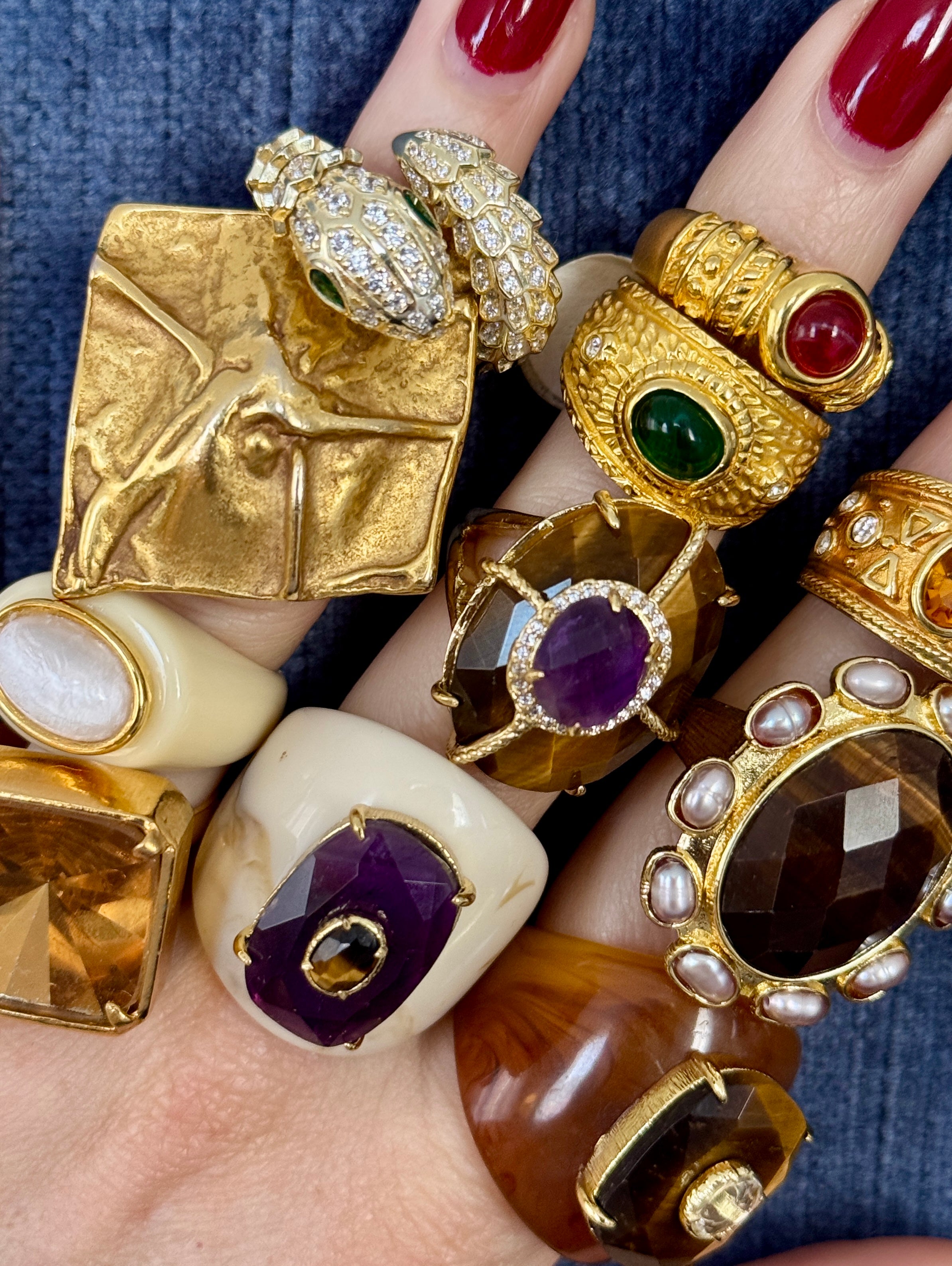 Tiger’s Eye & Amethyst Ring