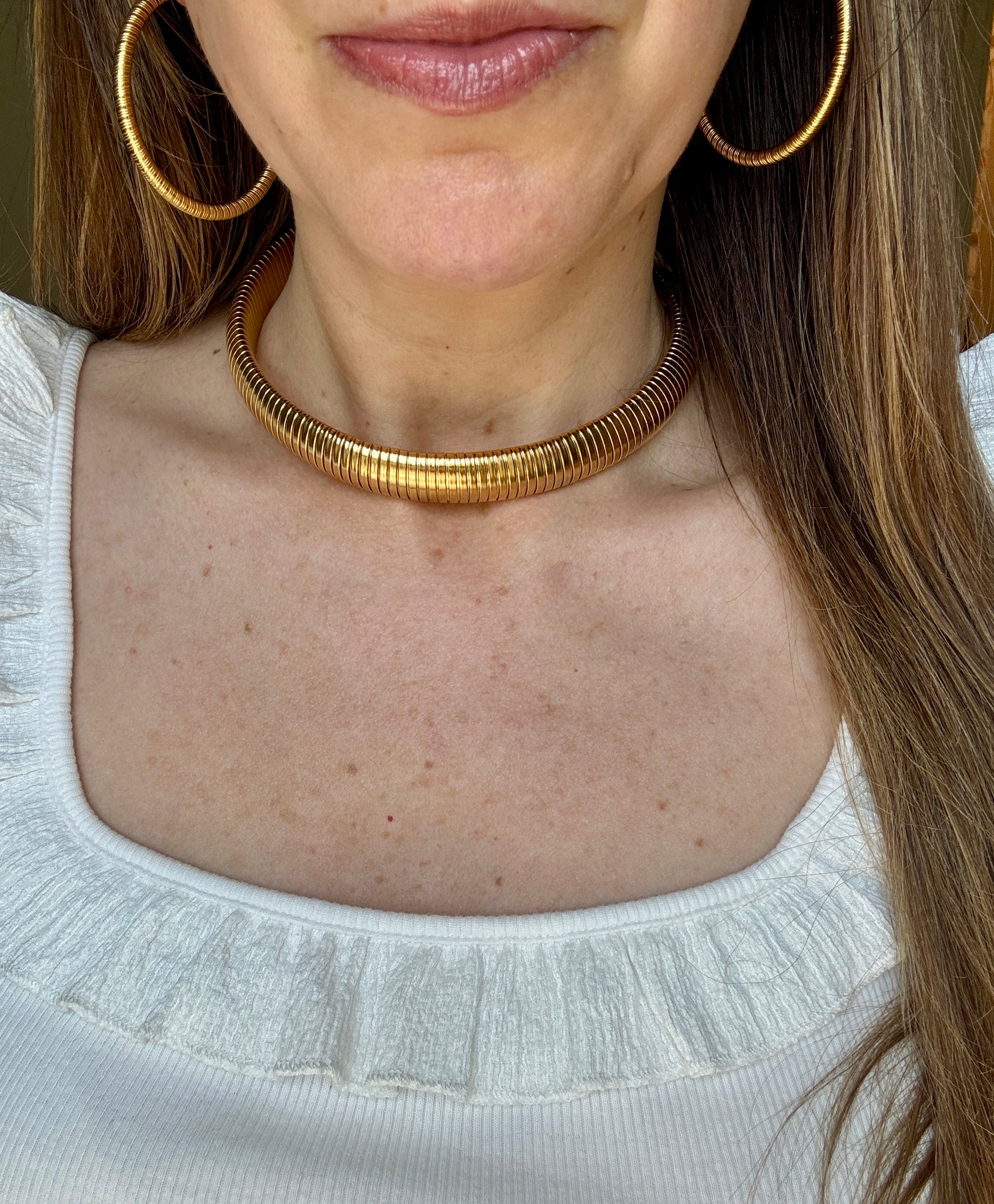Modern French Omega Collar Necklace
