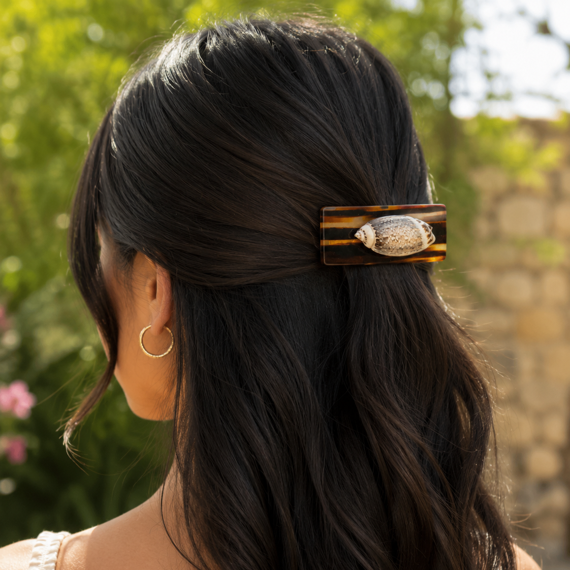 Vintage French Shell & Tortoiseshell Hair Clip