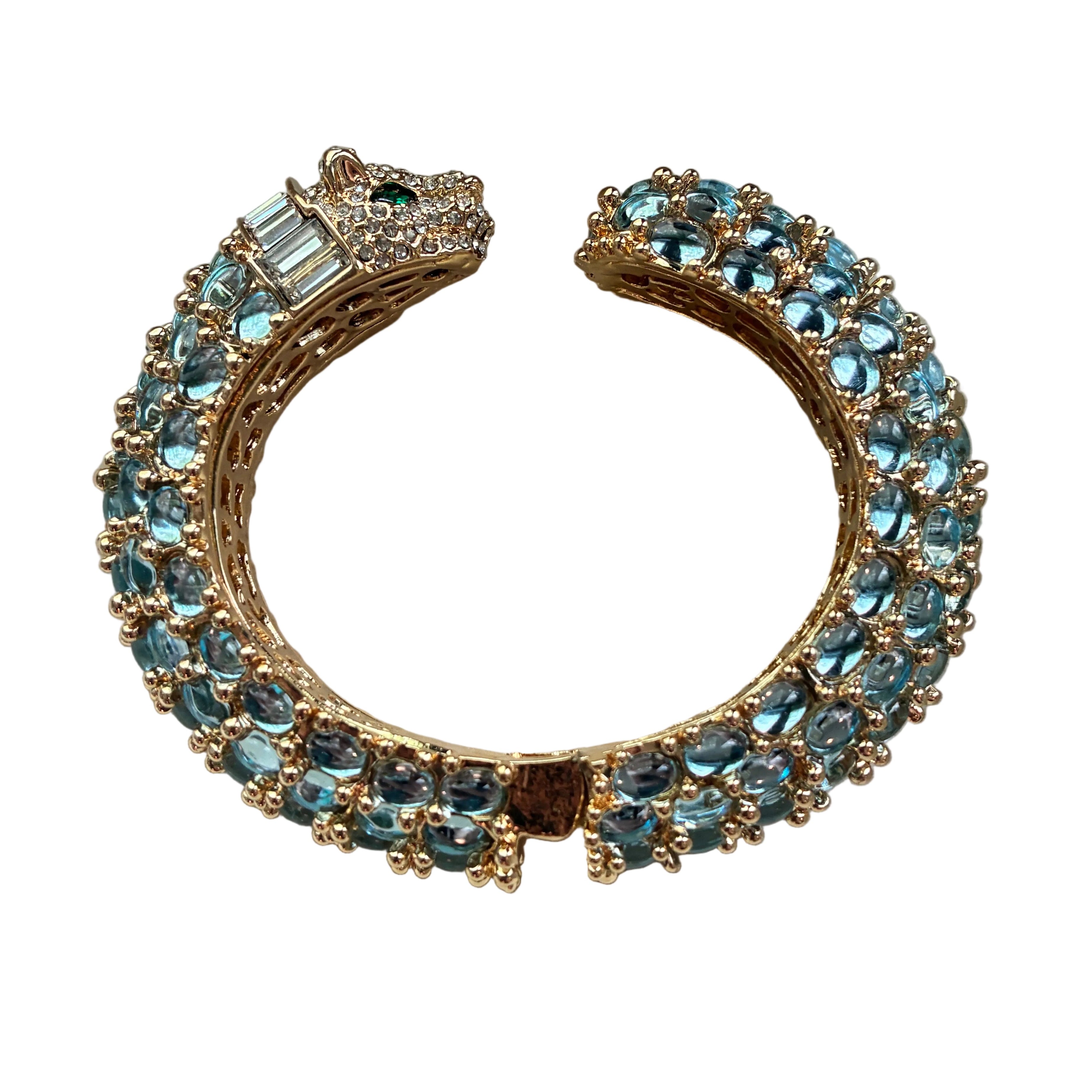 Niiki Paris Sky Blue Jewel Panther Bracelet