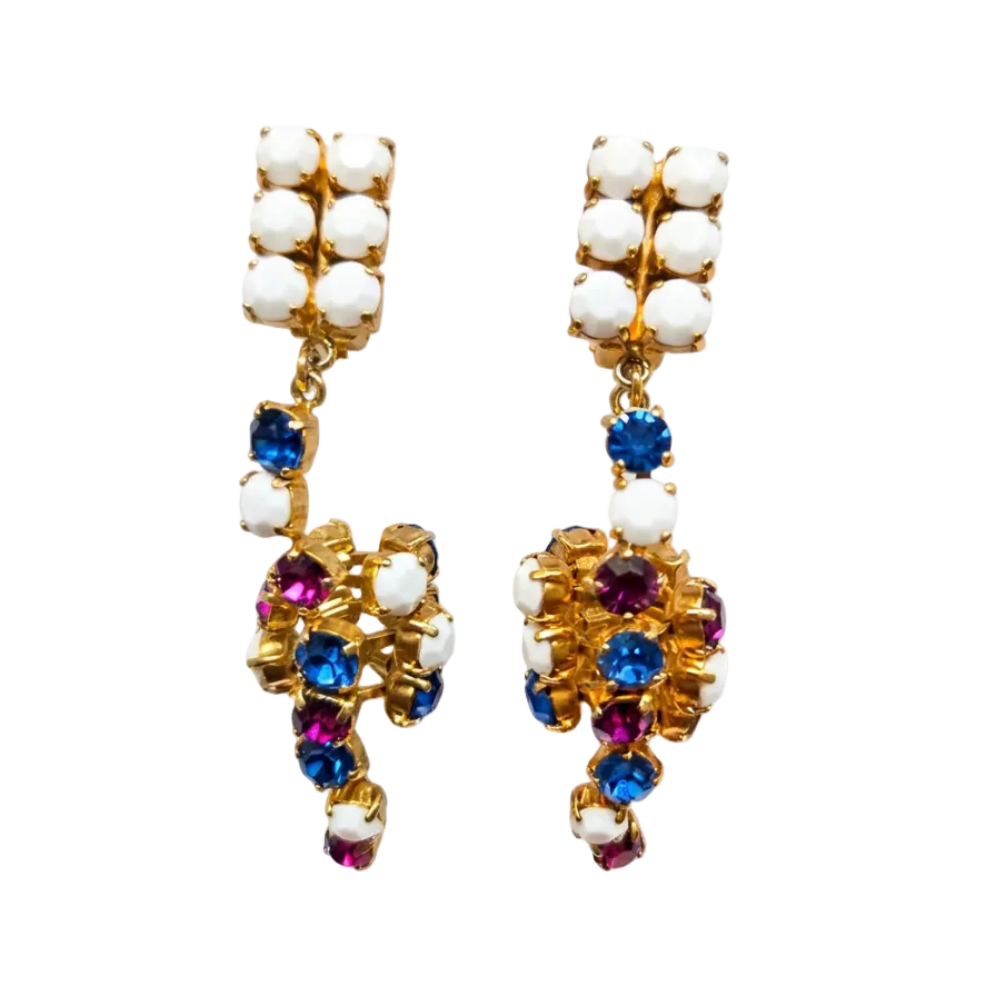 Vintage French Crystal Drop Earrings