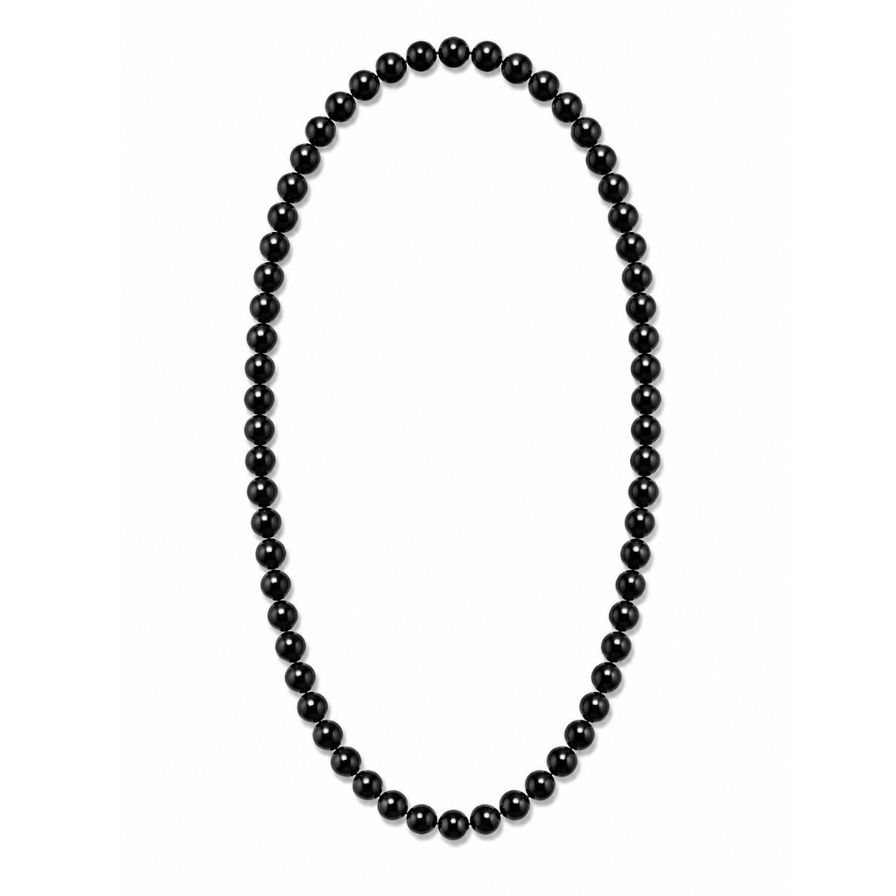 1980s Vintage Onyx Bead Necklace
