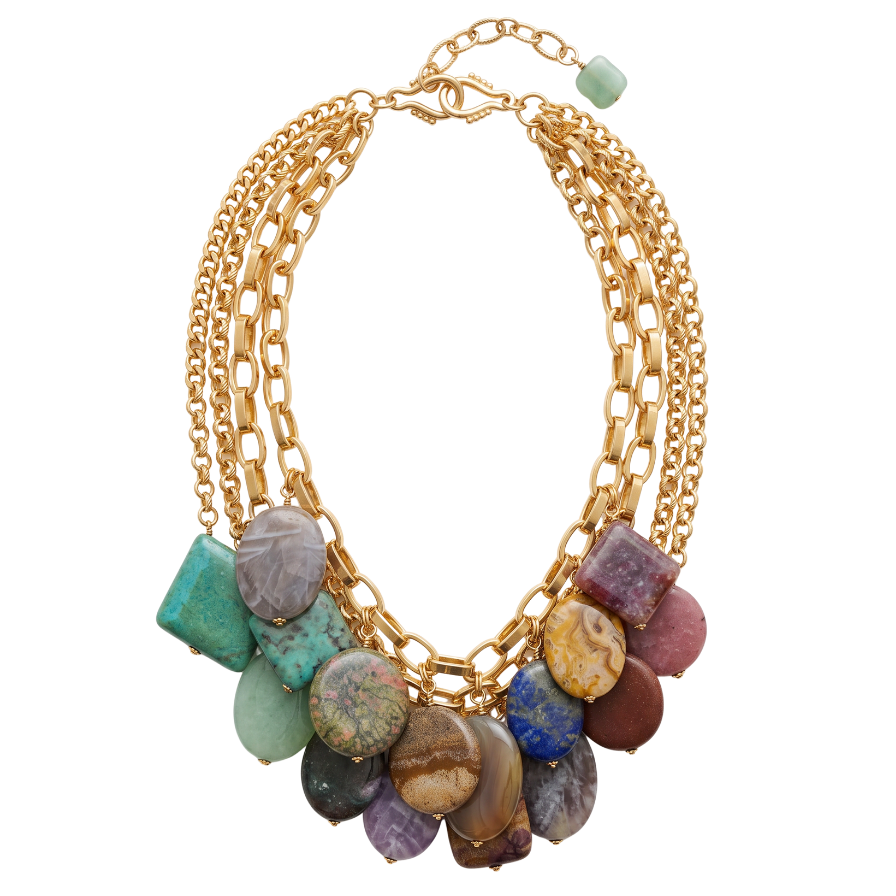 Stephen Dweck Multi-Strand Gemstone Necklace