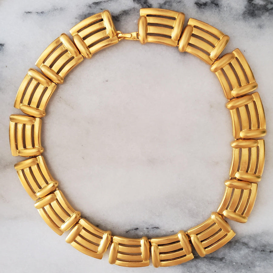 Brushed Gold Collar Necklace
