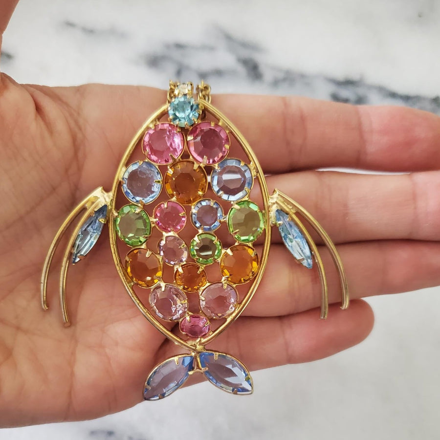 Swarovski Rainbow Crystal Fish Necklace