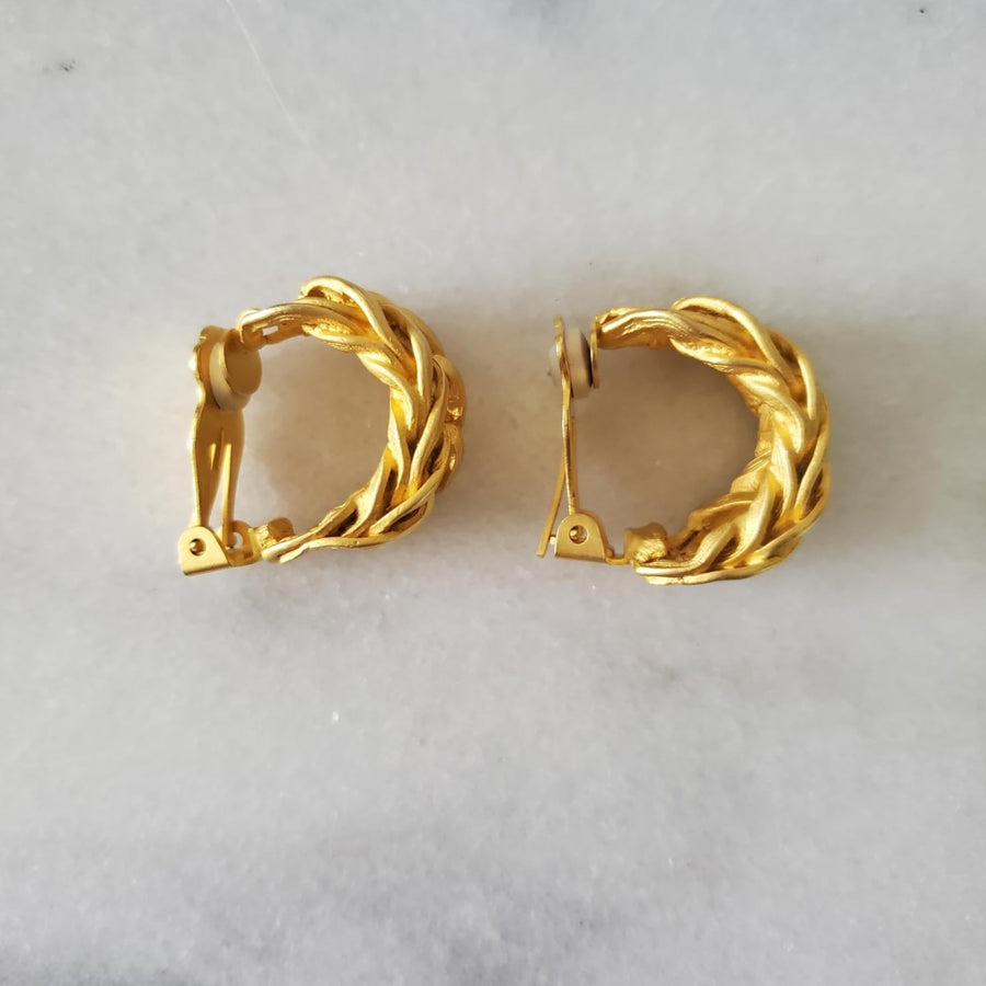 Classic 90s Chunky Gold Semi Hoop Earrings
