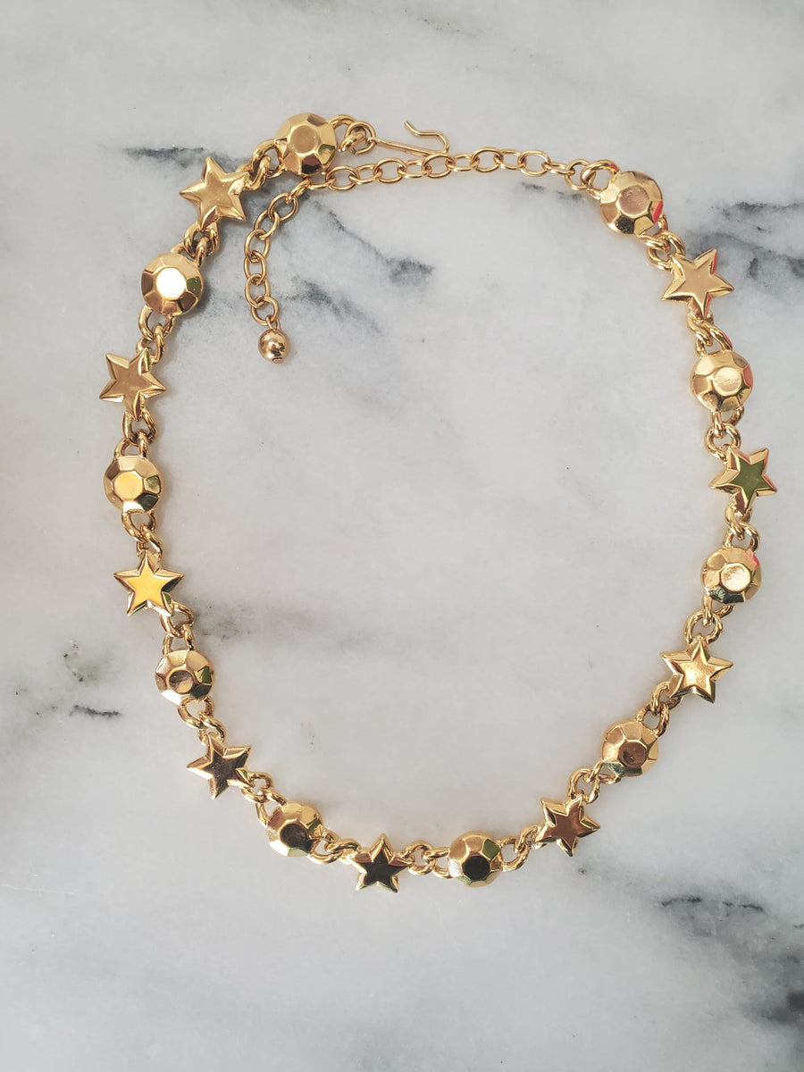Trifari Gold Stars Necklace