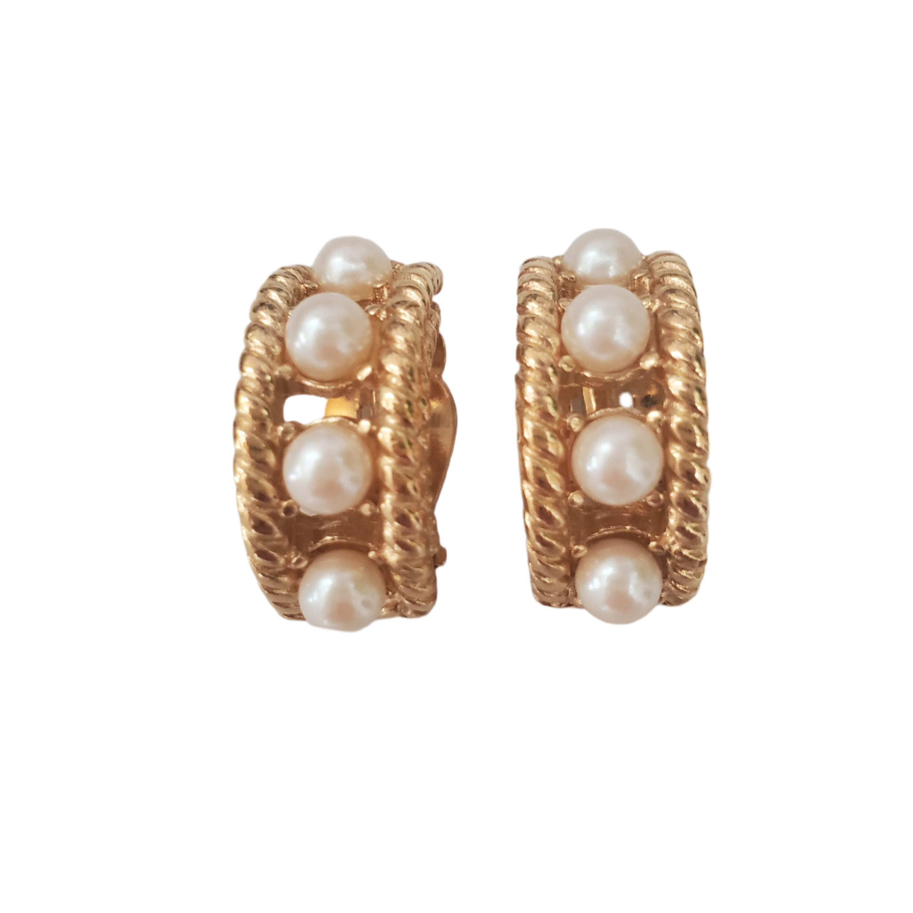 Givenchy Faux Pearl and Rope Border Clip-On Earrings