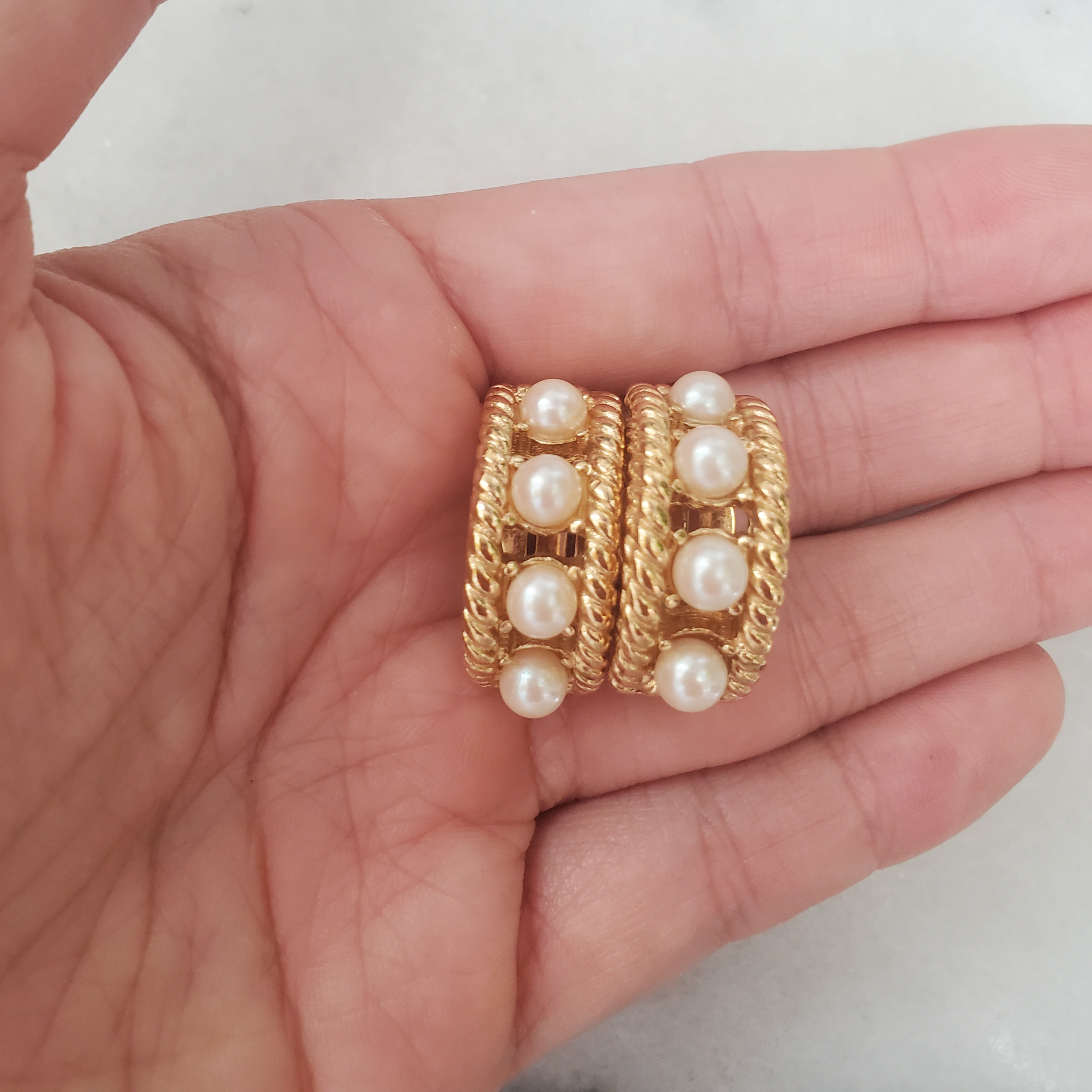 Givenchy Faux Pearl and Rope Border Clip-On Earrings