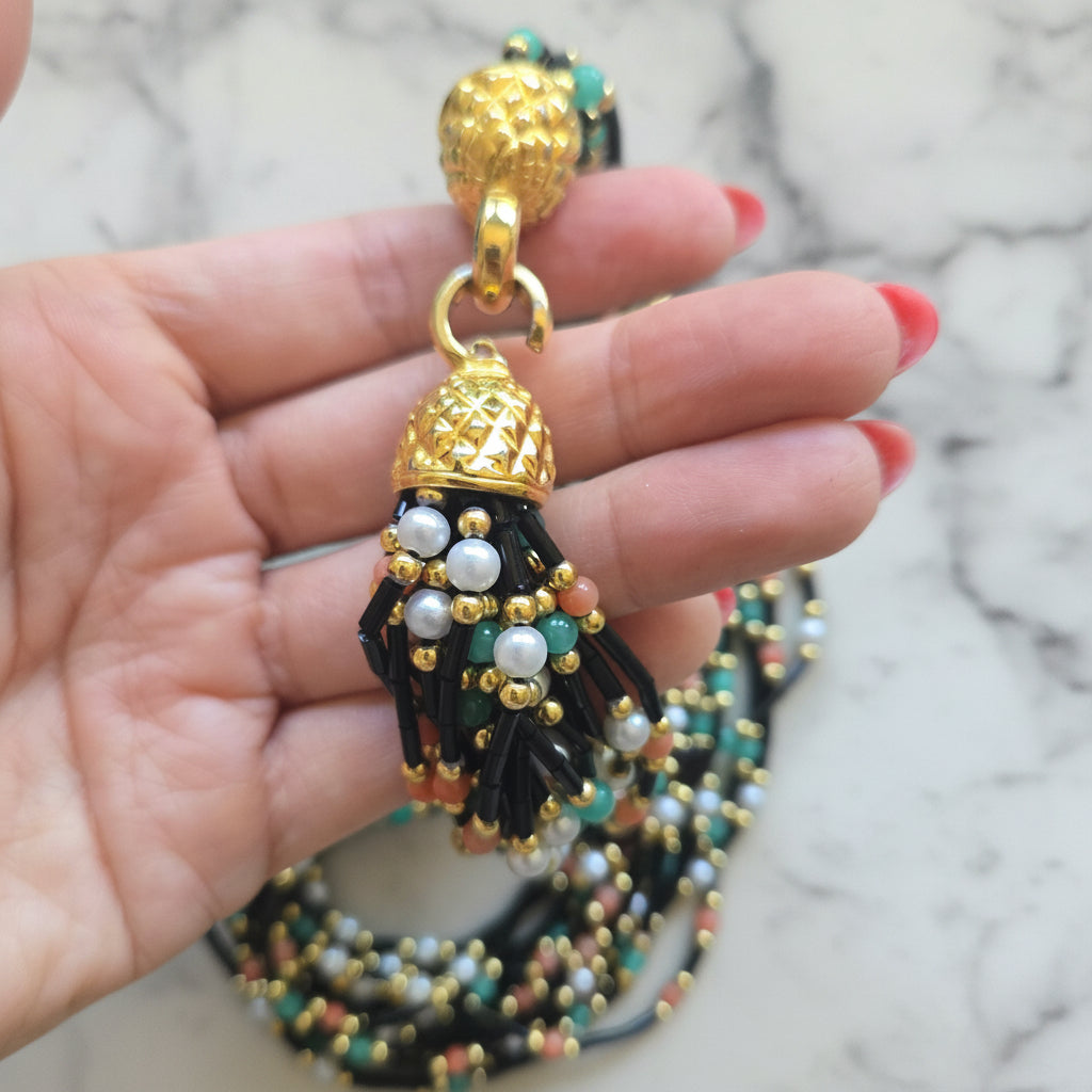 Vintage Italain  Multi-Strand Beaded Necklace