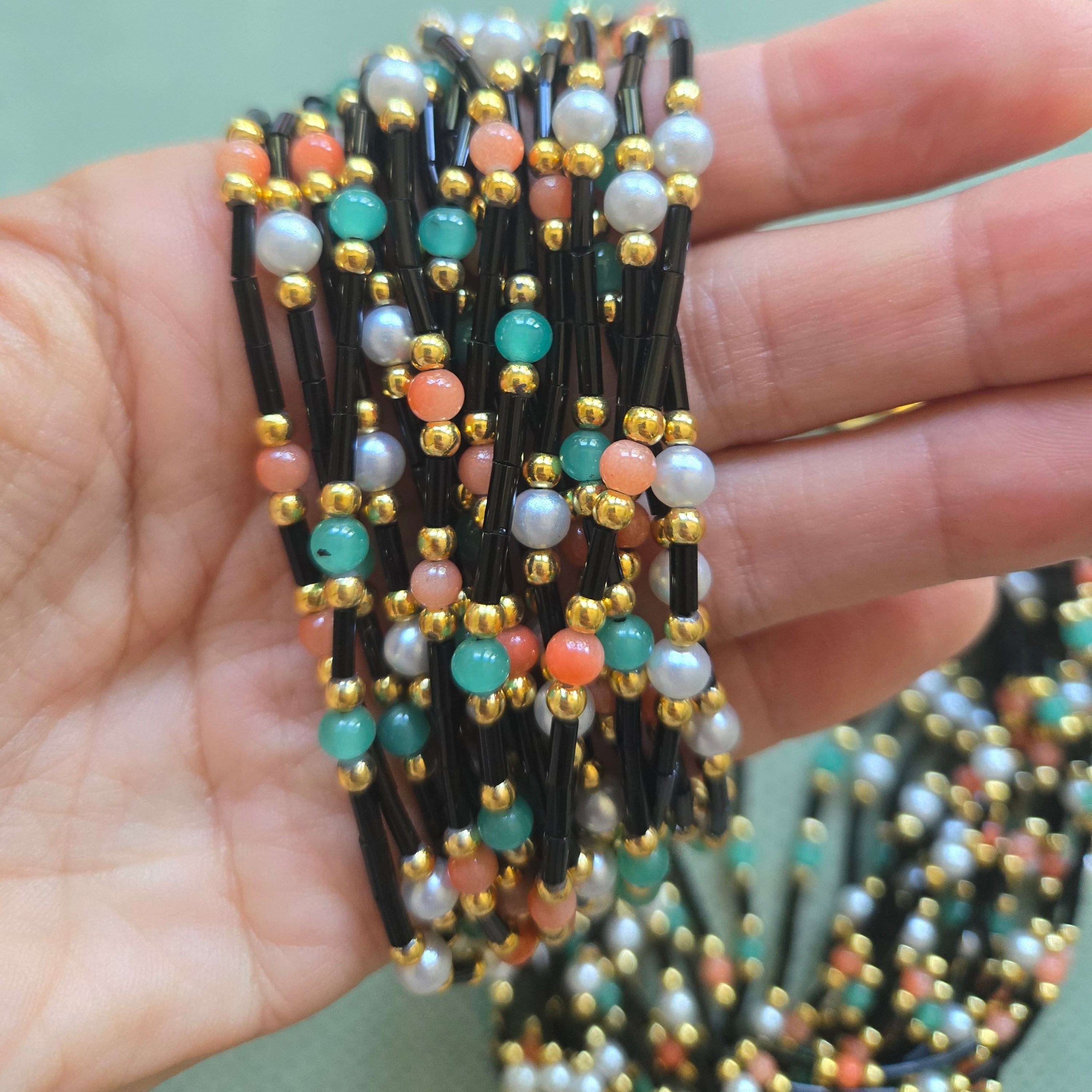 Vintage Italain  Multi-Strand Beaded Necklace