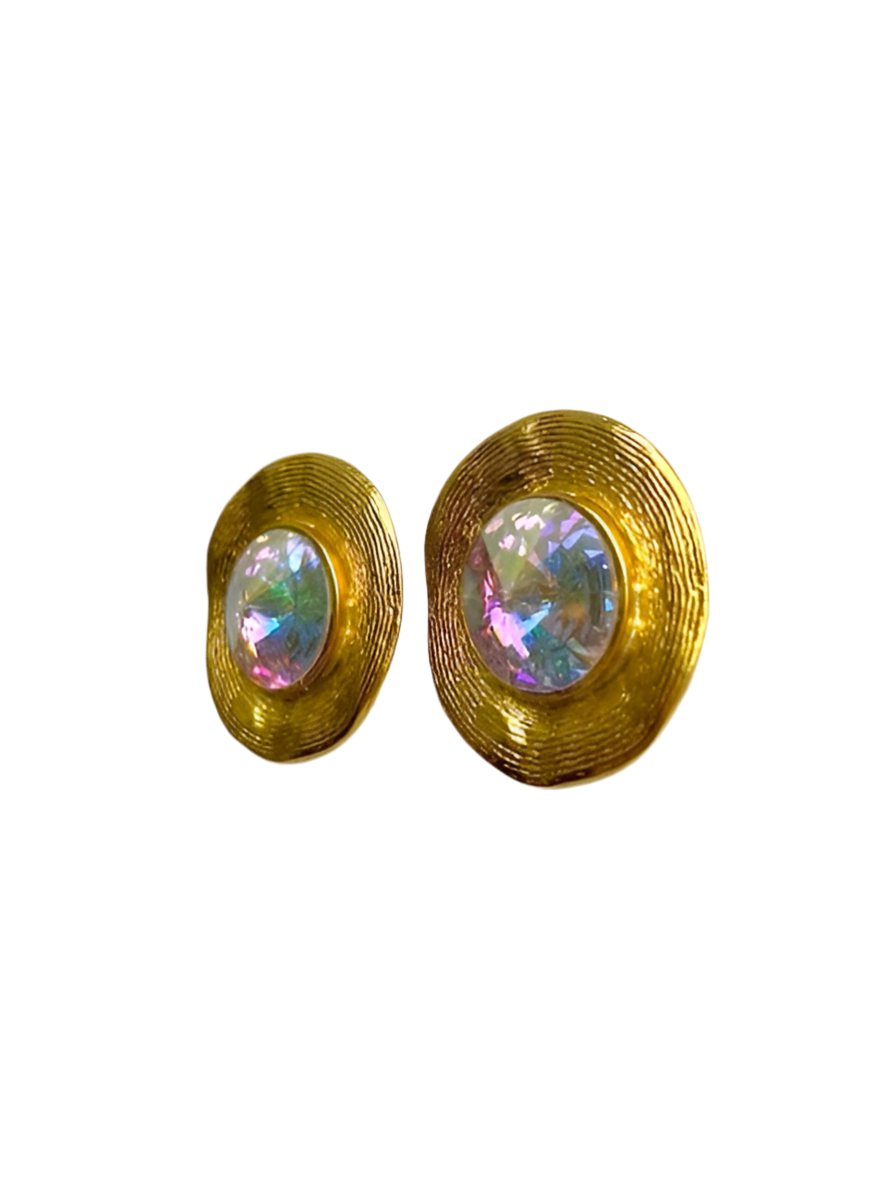 Golden Aurora Crystal Earrings