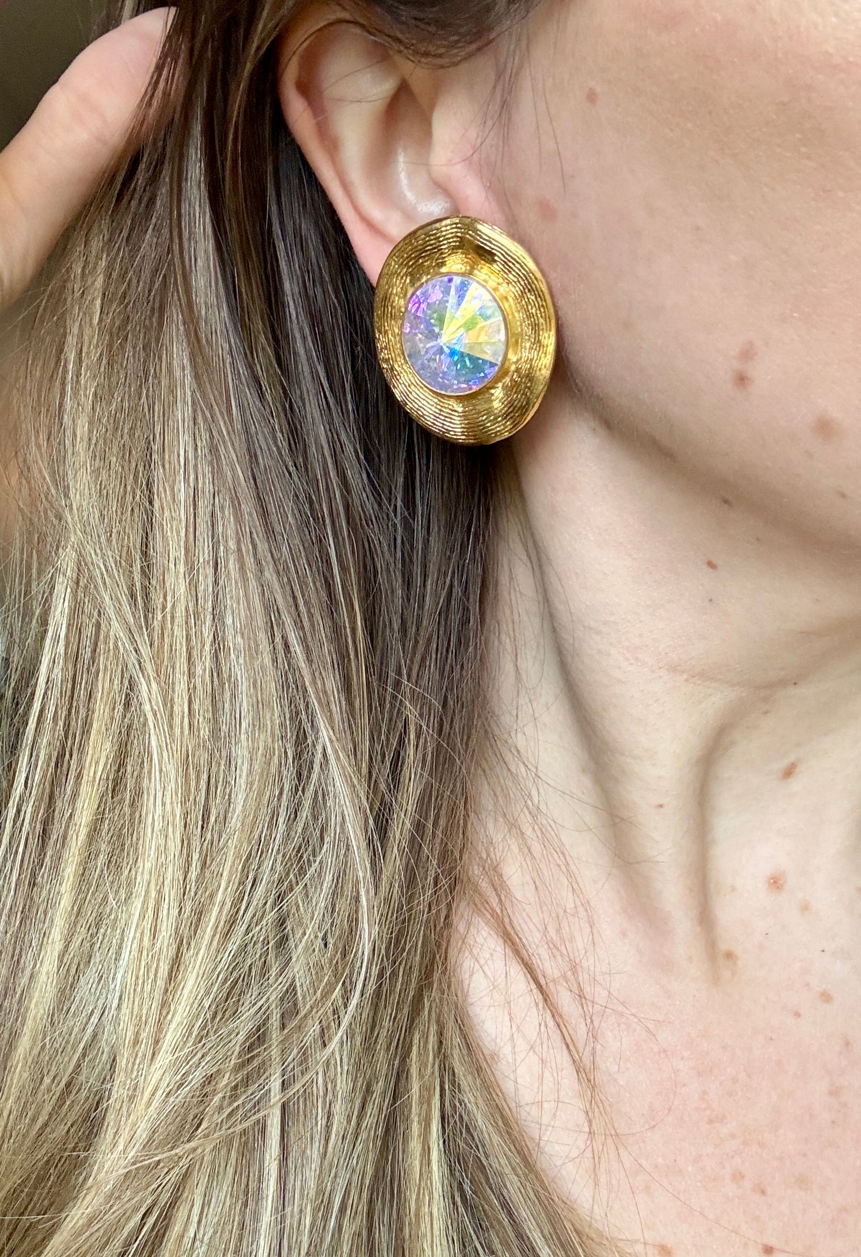 Golden Aurora Crystal Earrings