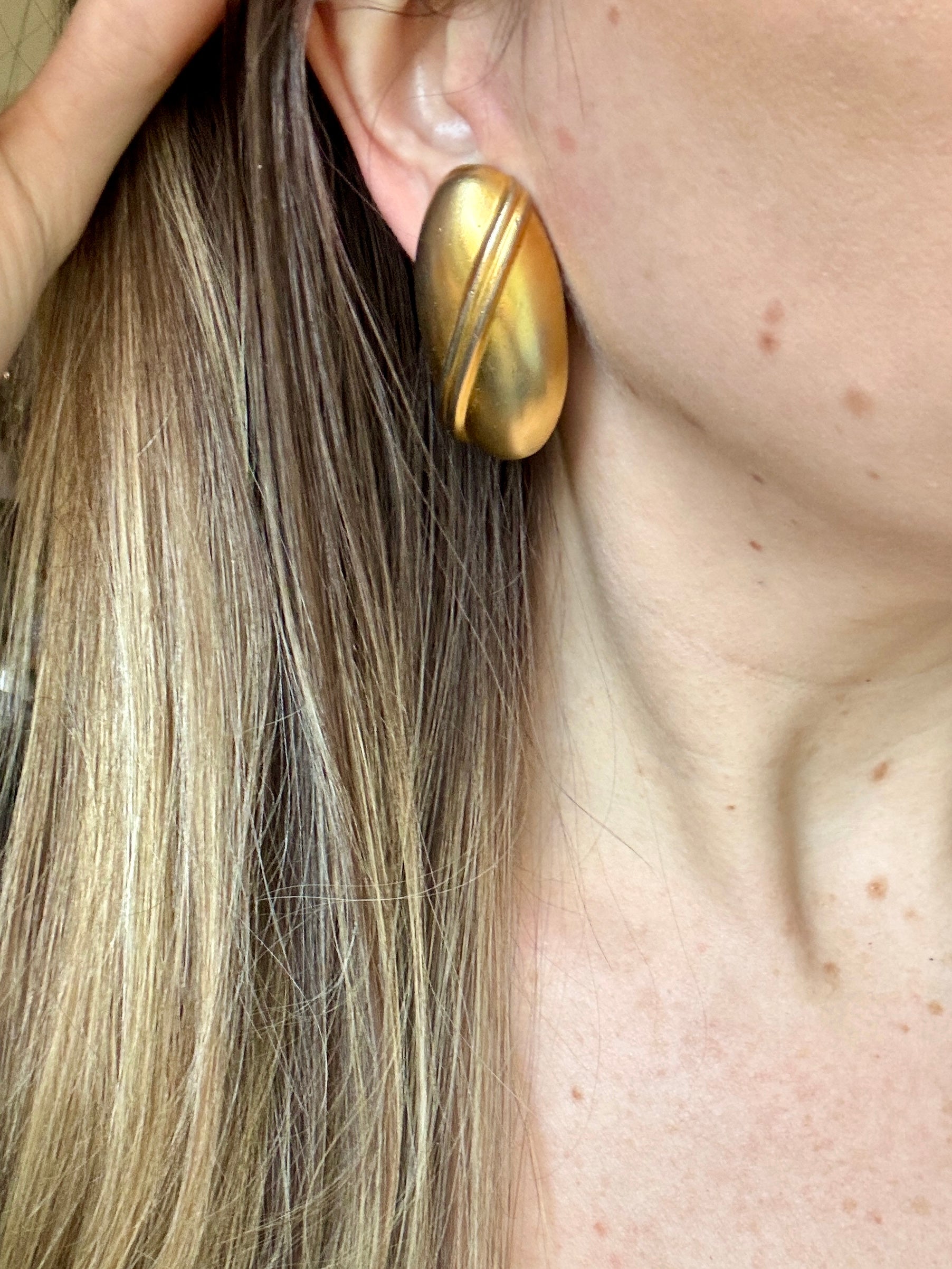 Designer Ben Amun Golden Clip On Earrings