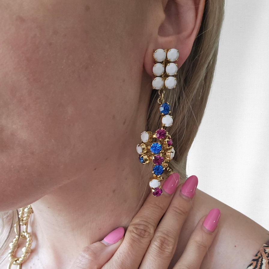 Vintage French Crystal Drop Earrings