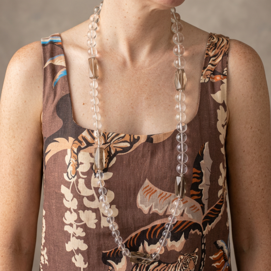 Vintage 90s Acryllic Beaded Statement Necklace