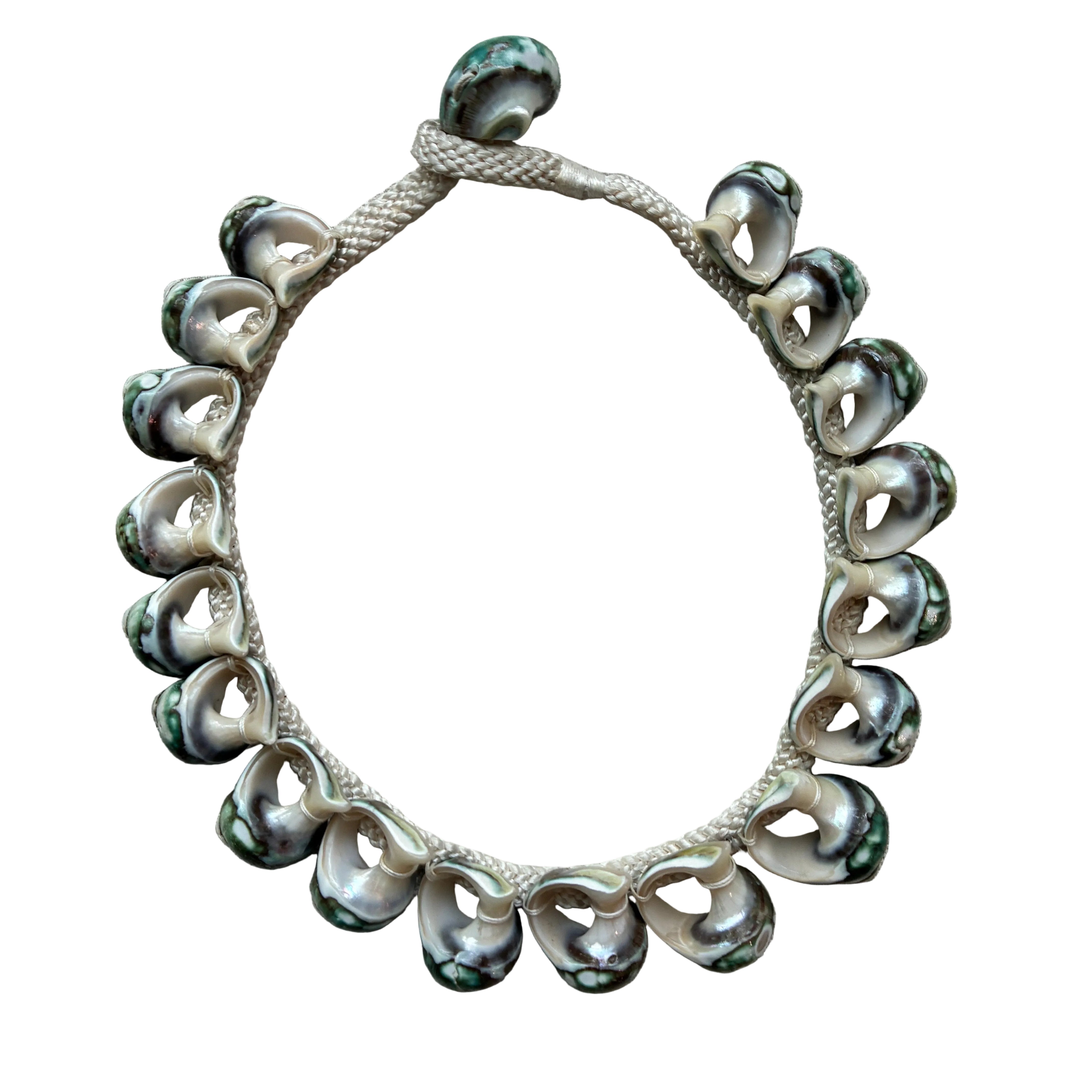 Vintage French Green Shell Necklace