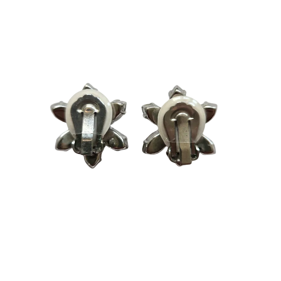 Vintage Crystal Flower Earrings