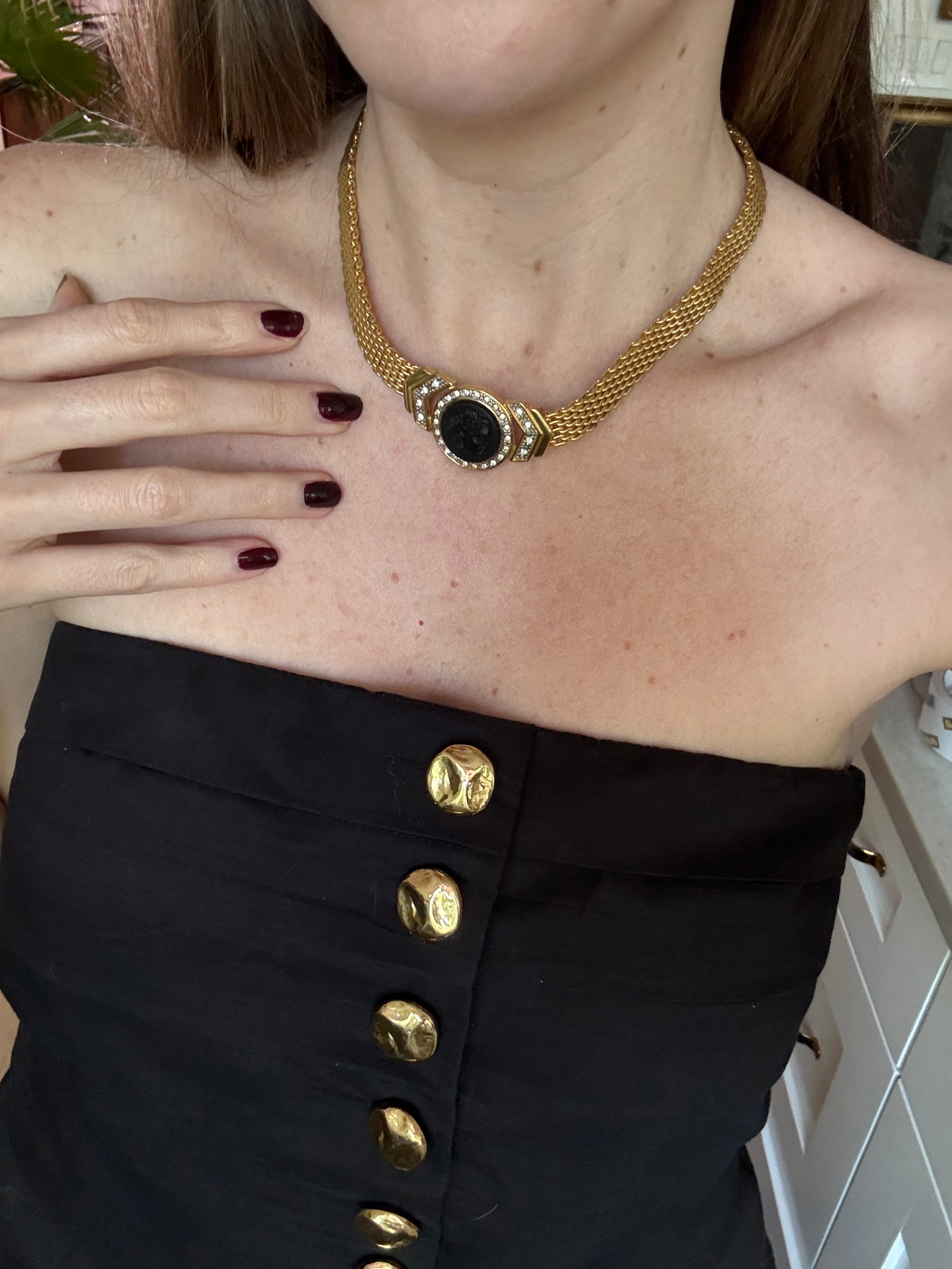 Vintage Bijoux Cascio Intaglio Necklace