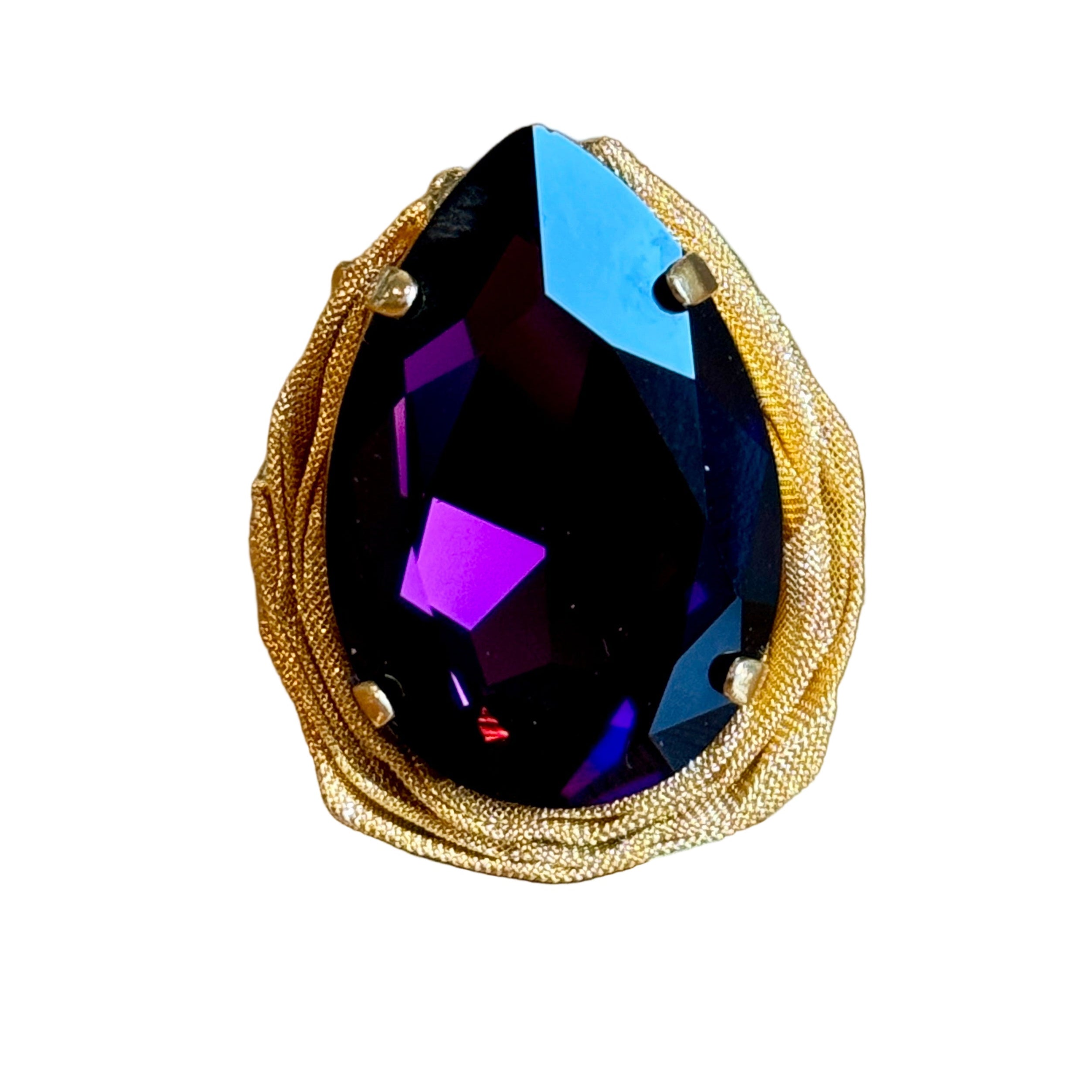 Izzy Purple Teardrop Cocktail Ring