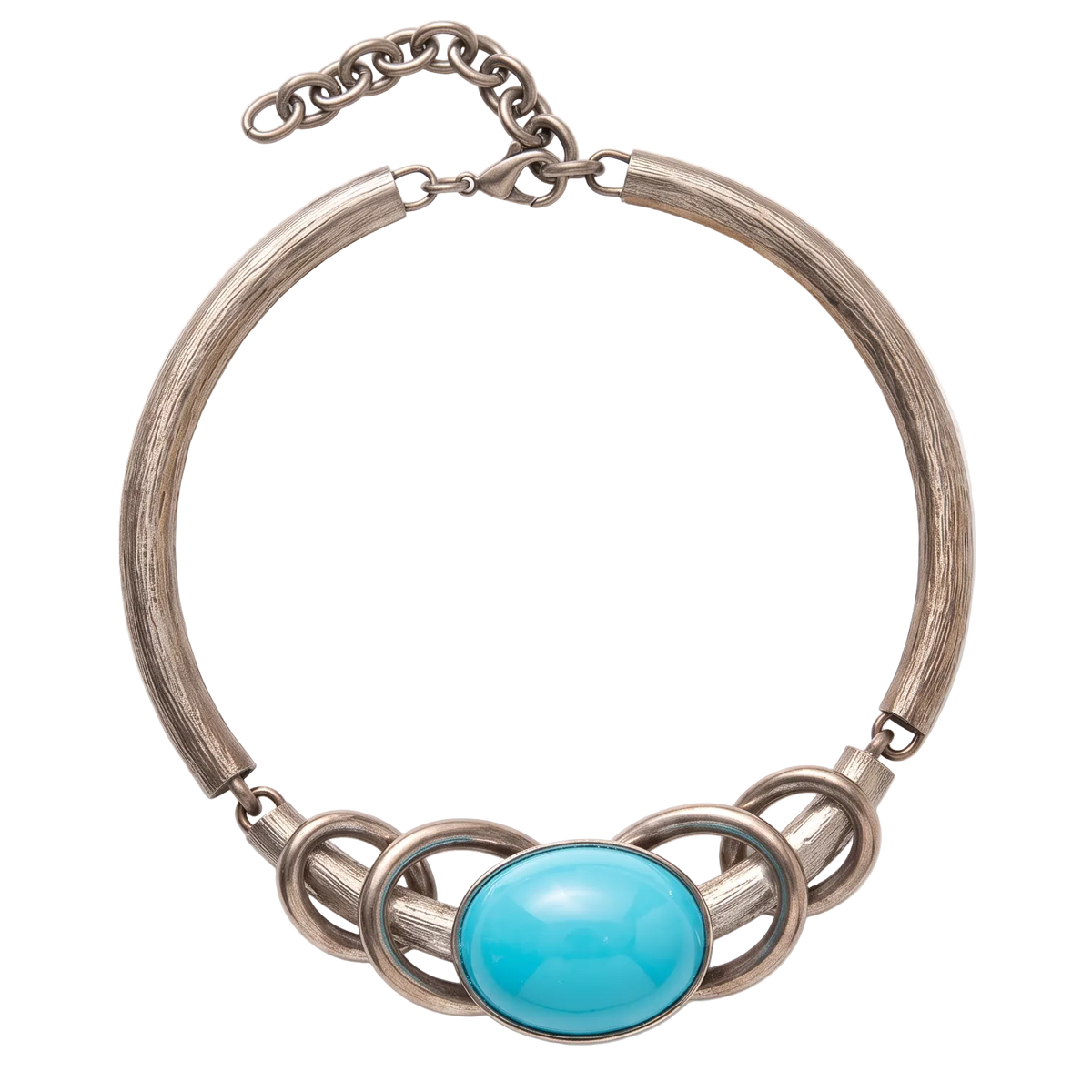Vintage 1960s Silver & Turquoise Statement Necklace