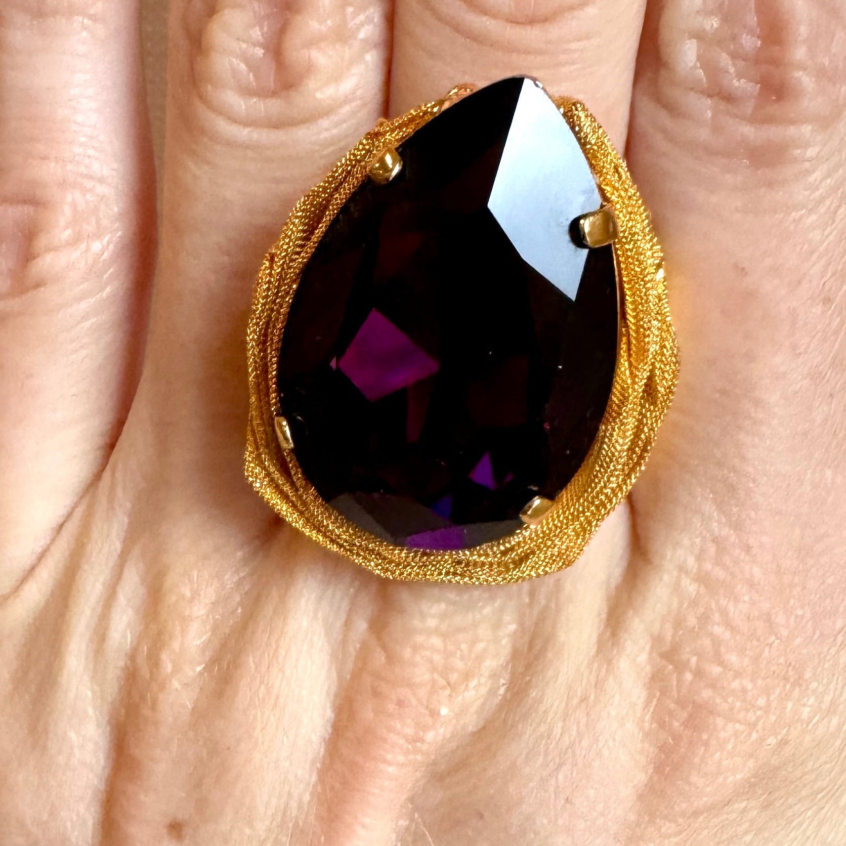 Izzy Purple Teardrop Cocktail Ring