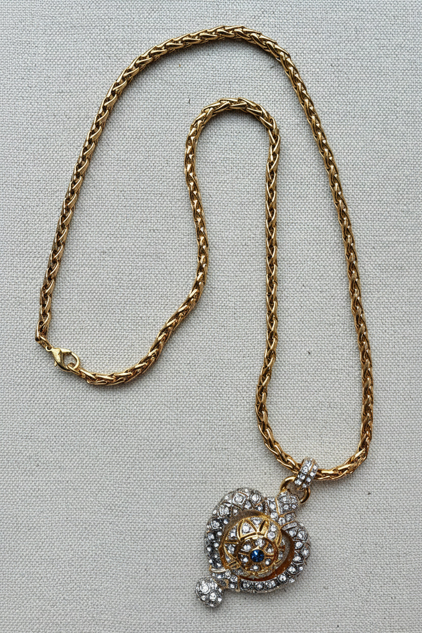 Vintage Mogul Crystal Pendant Necklace [SOLD]