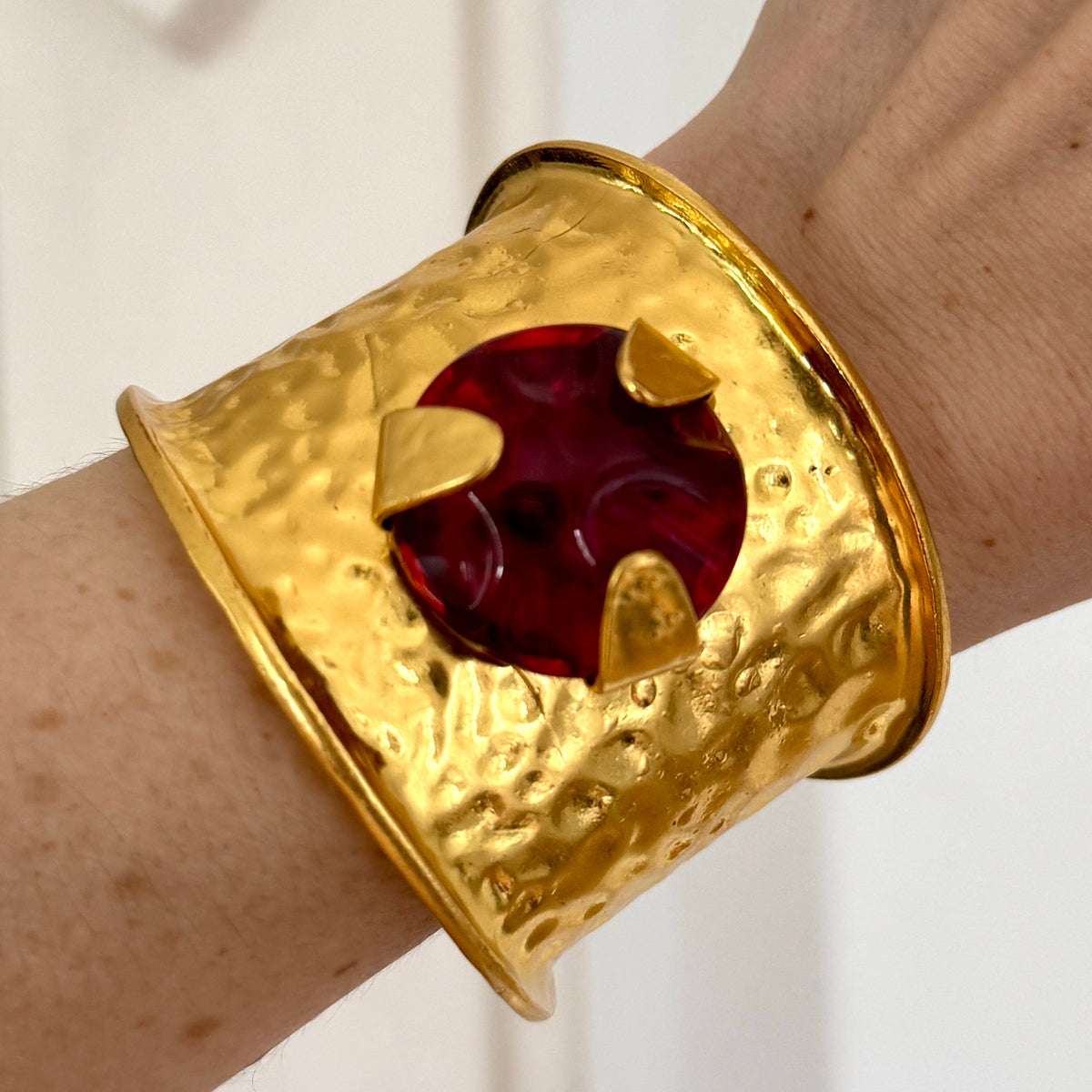 Vintage Signed Saint Laurent Gold-Tone Cuff